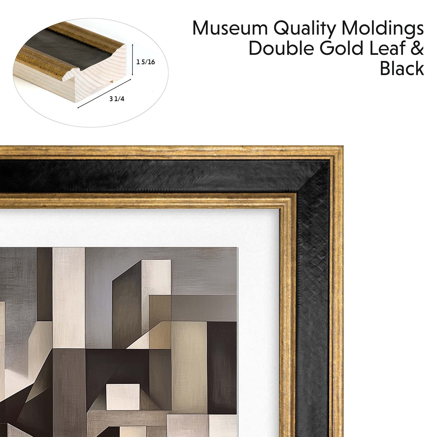 Black and Double Gold TV Frame
