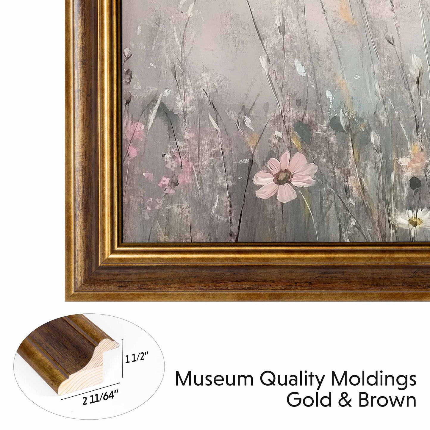 Brown & Gold TV frame for Samsung The Frame Tv, Handmade Gold and Brown TCL NXTFRAME Bezel, Hisense CanvasTV Sizes 32 43 50 55 65 75 85 inch.