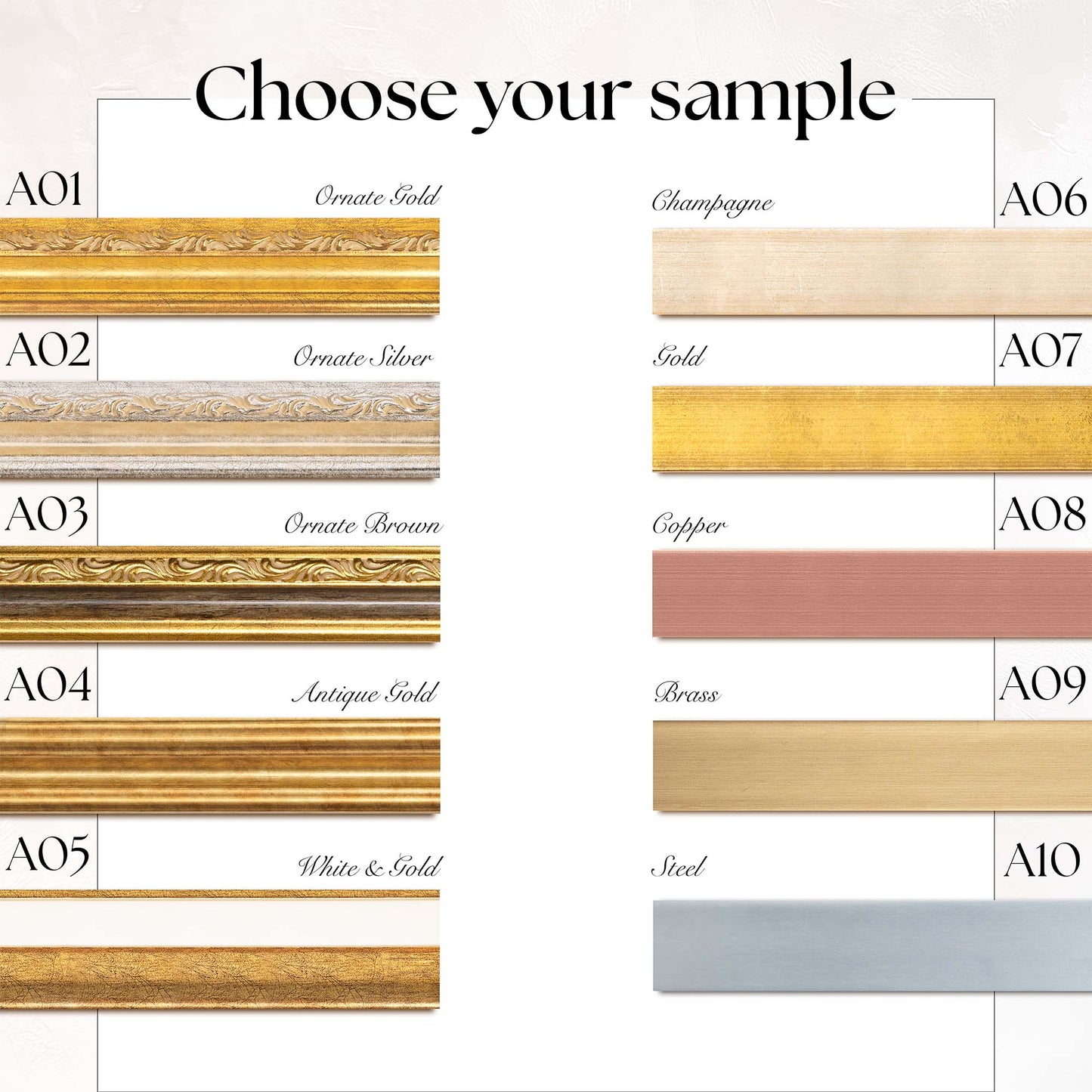 Thin Metallic TV Frame Samples