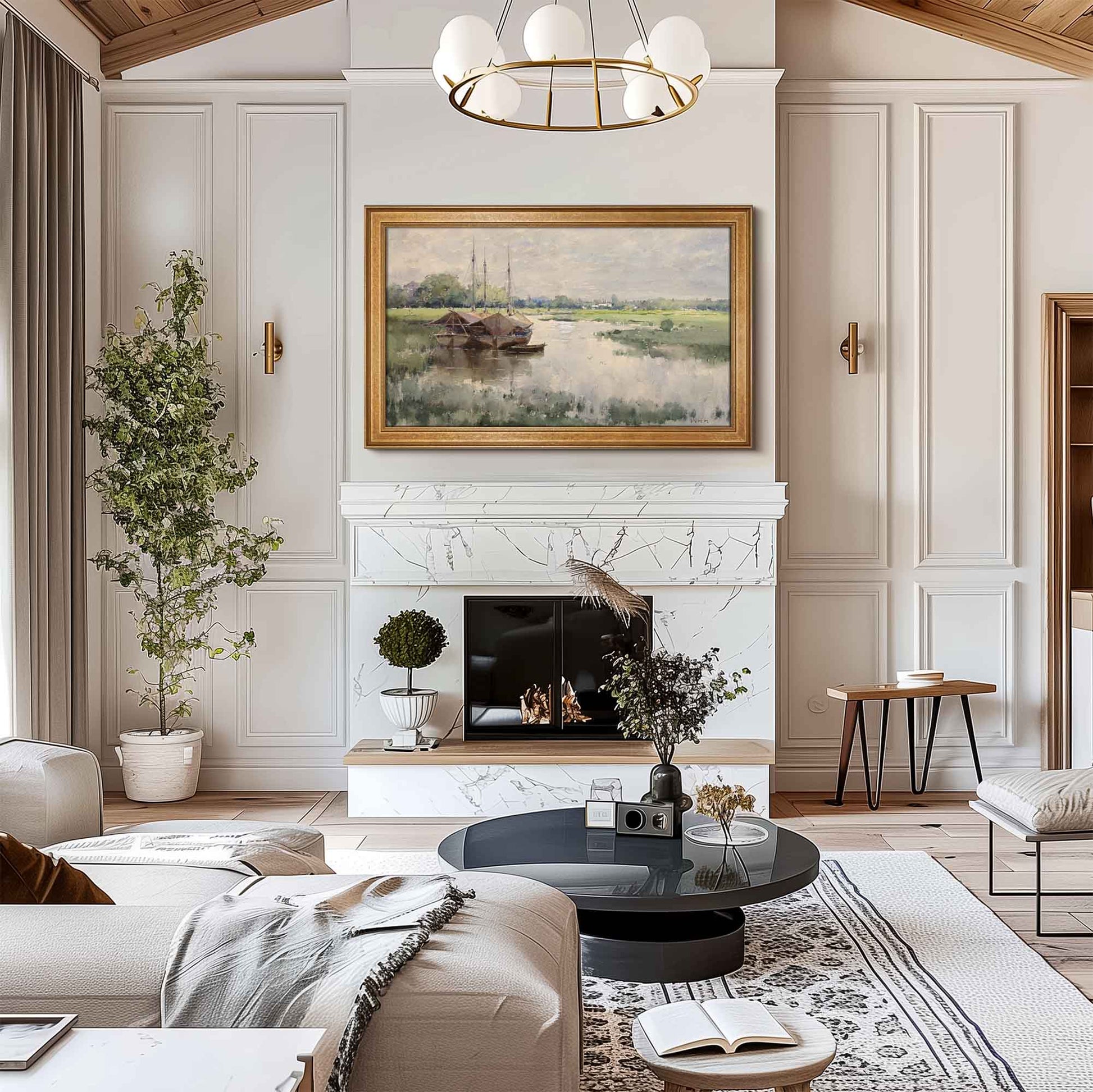 55inchGoldtvframemodernluxuryinterior