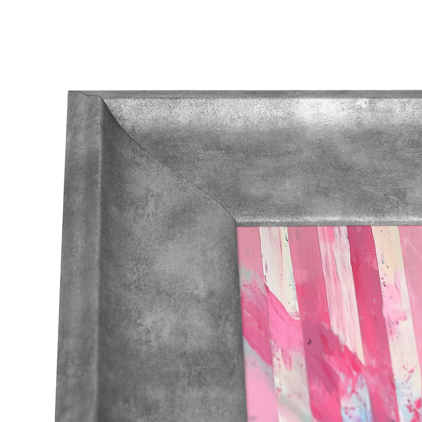 Close up to Matte gray TV Frame inner corner