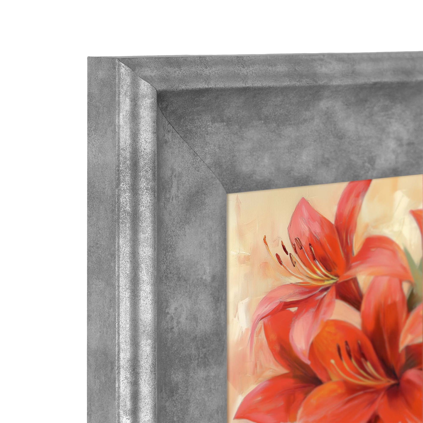 Close up to TV frame corner with gravel texture