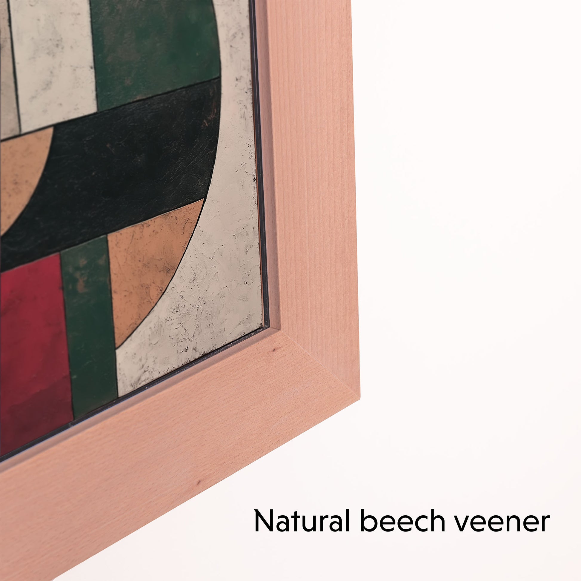 Close up to beech TV bezel corner