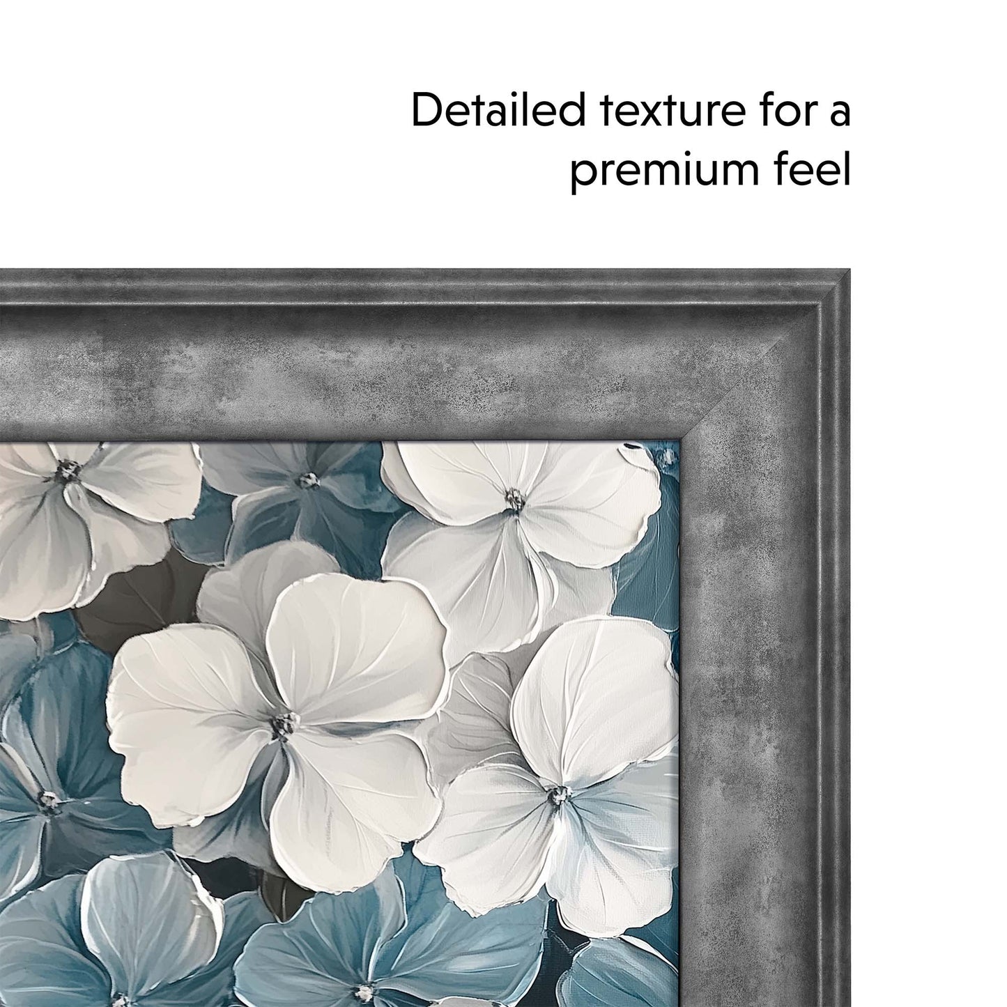 Gray TV frame with detailed texture for a premium feel