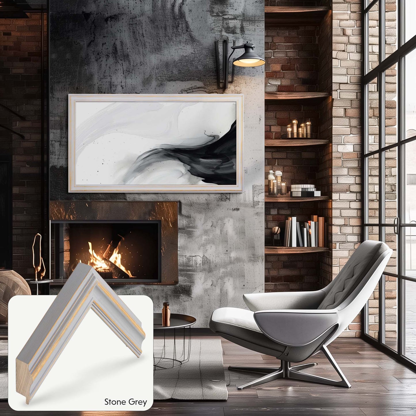 Colorful Distressed PINE Molding TV Frame