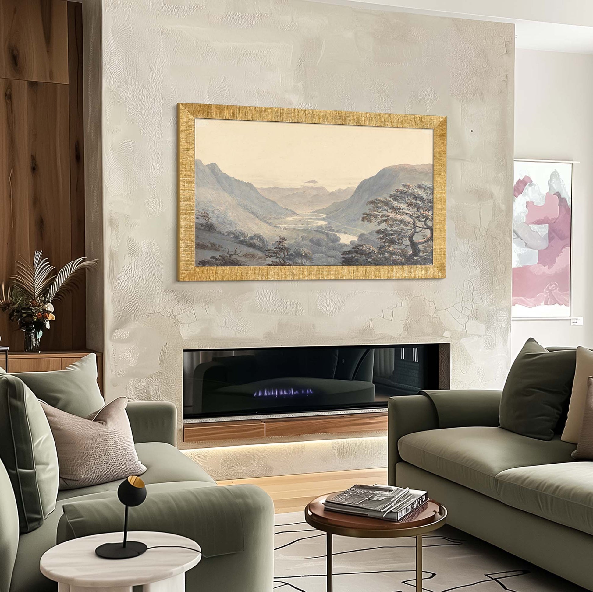 Modern Gold Frame for Samsung The Frame, Handmade Tv Bezel for TCL Wall Art Tv, Hisense CanvasTV Mount, Sizes 32 43 50 55 65 75 85 inch