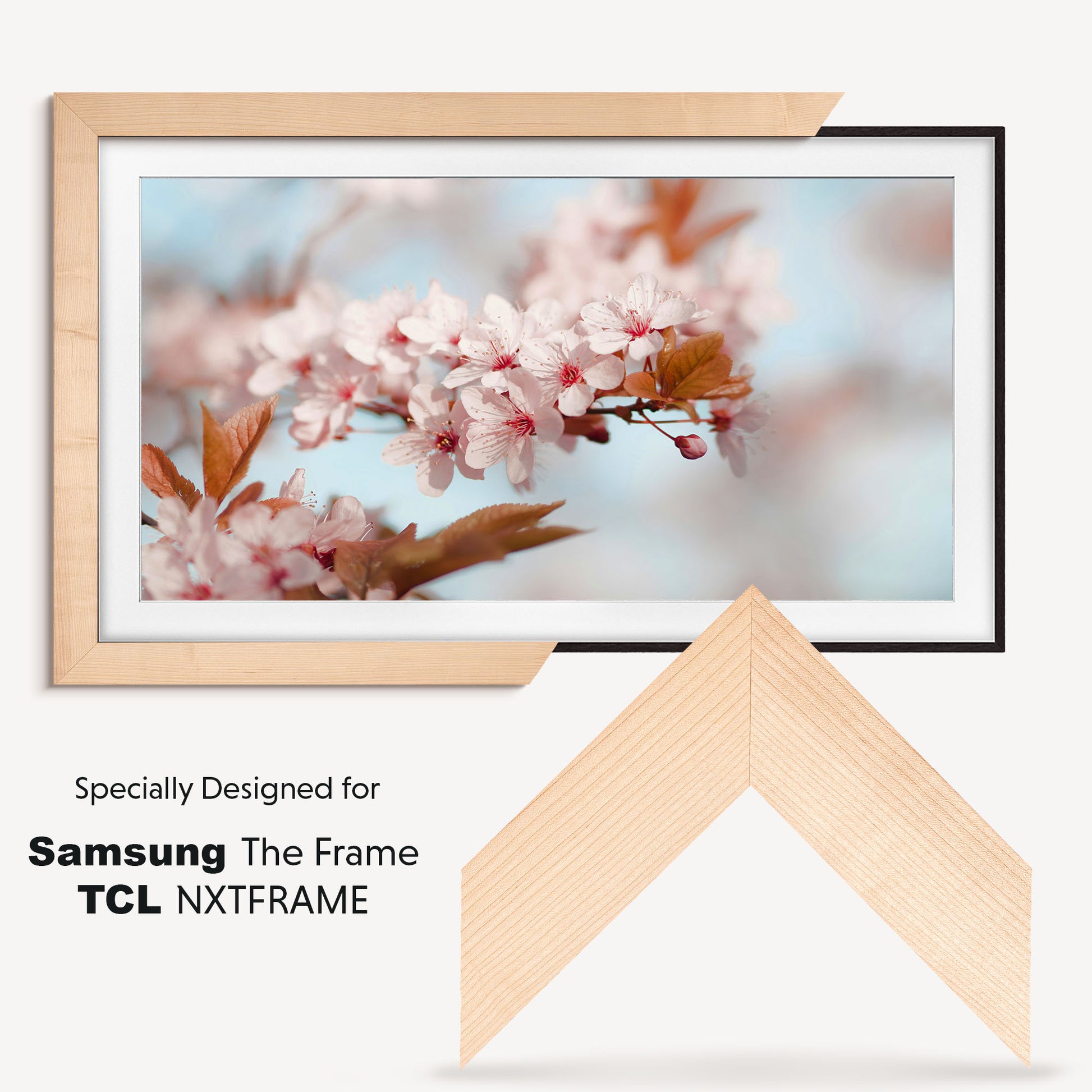 Maple TV Bezel specially made for Samsung The Frame and TCL NXTFRAME TV's