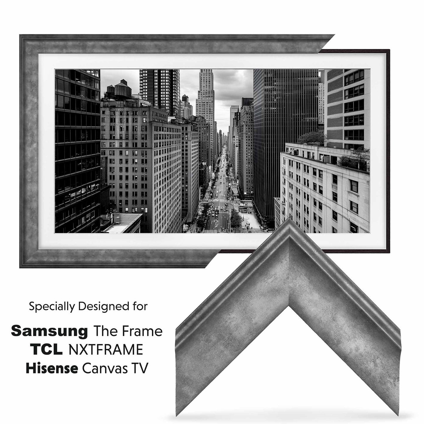 Metallic TV Frame specially designed for Samsung, TCL and Hisense TV models