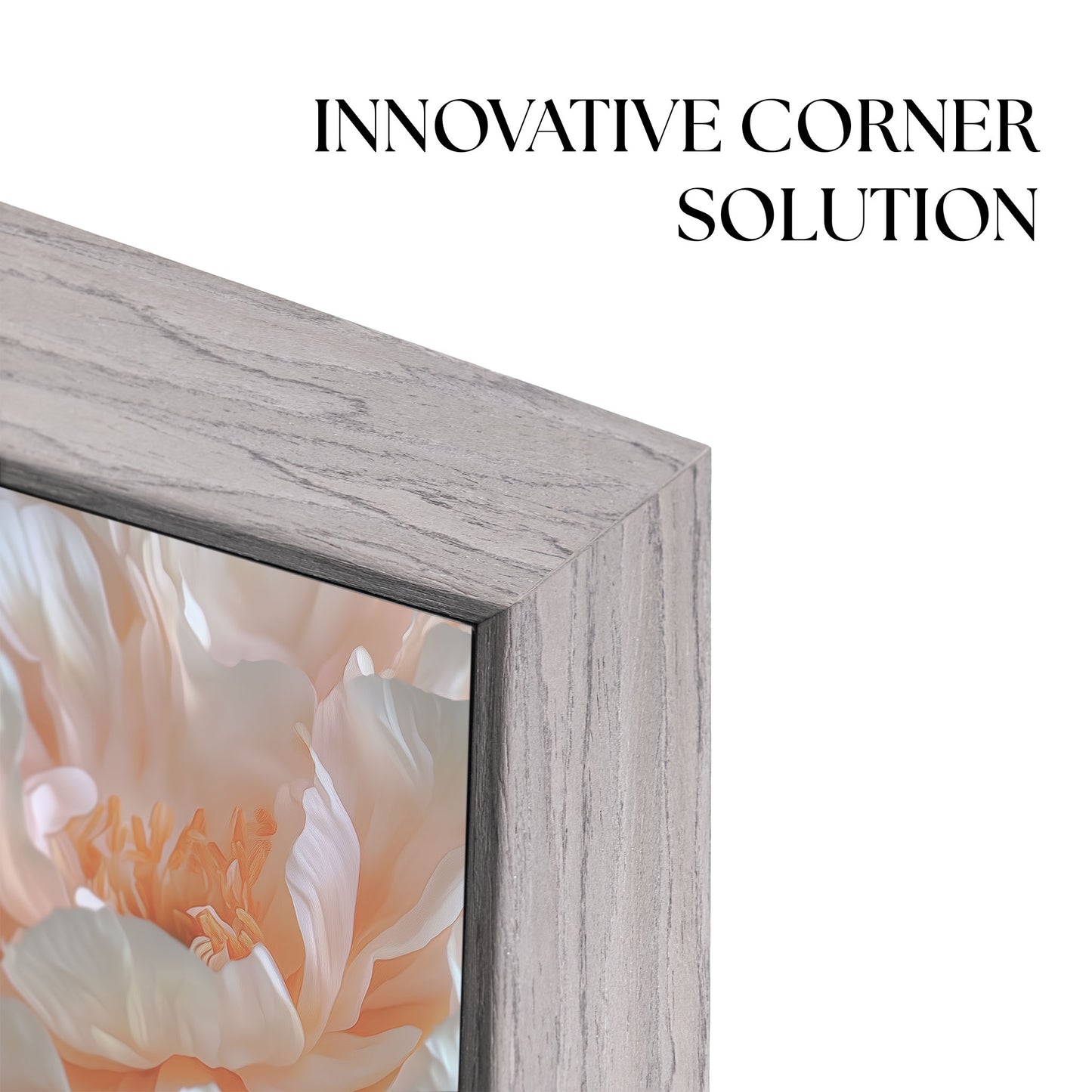 Natural gray TV Bezel has innovative corner solution