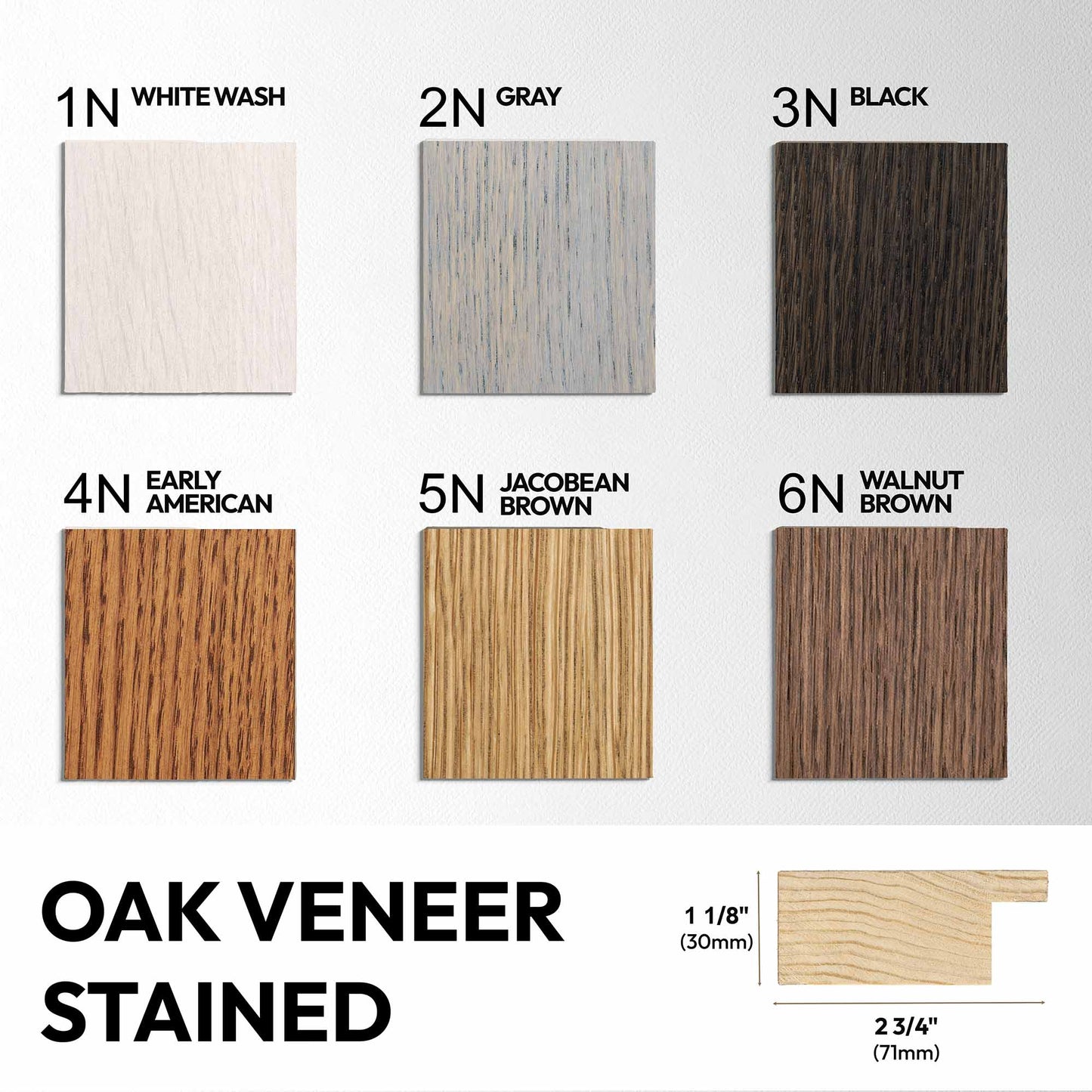 Stained Hardwood TV frame Samples