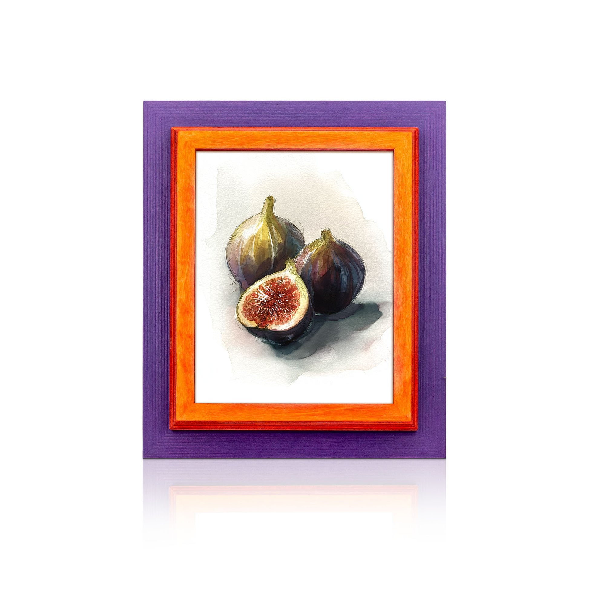 Framed artwork of three figs on a white background, Halloween Decoration, Halloween Frames