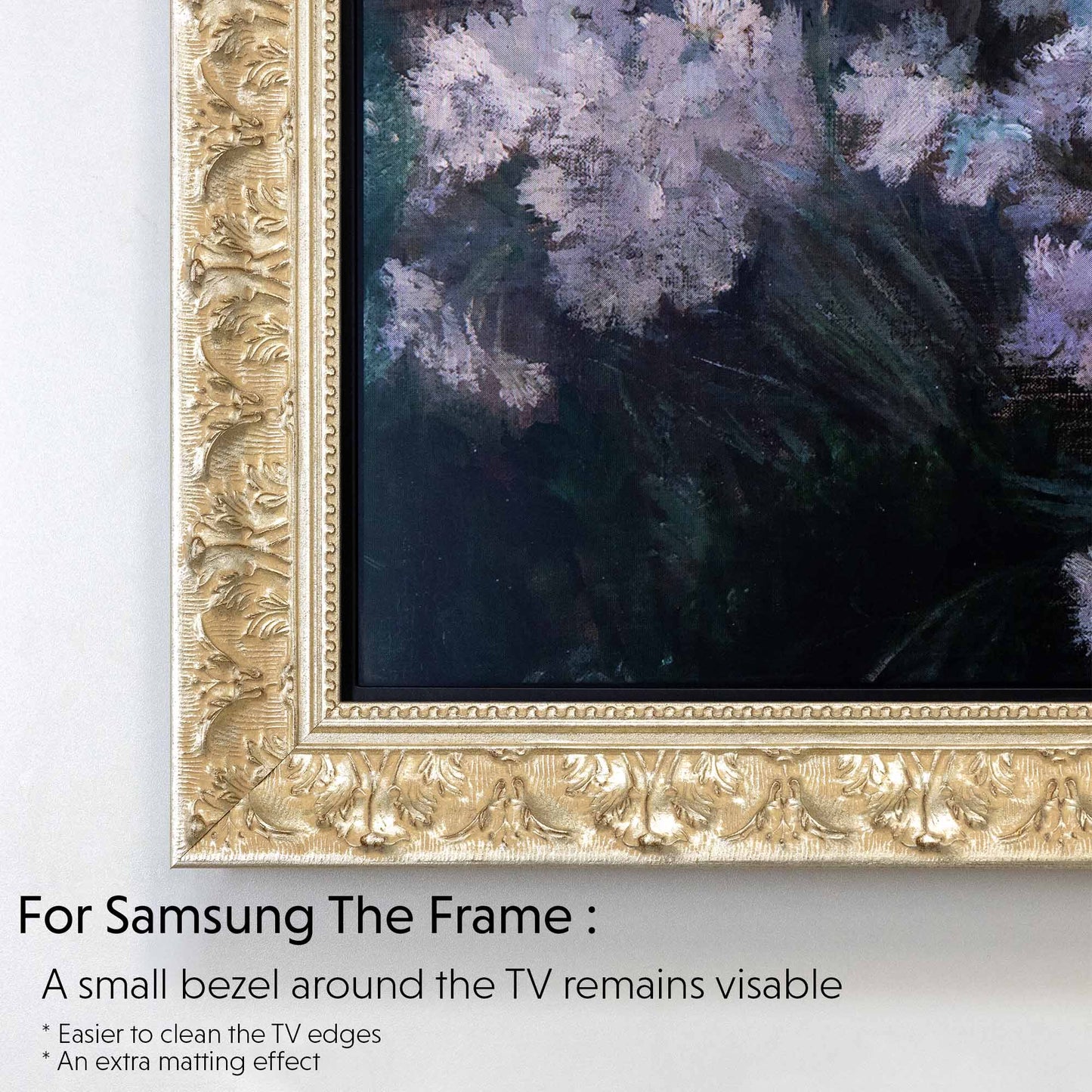 Ornate Silver TV Frame corner