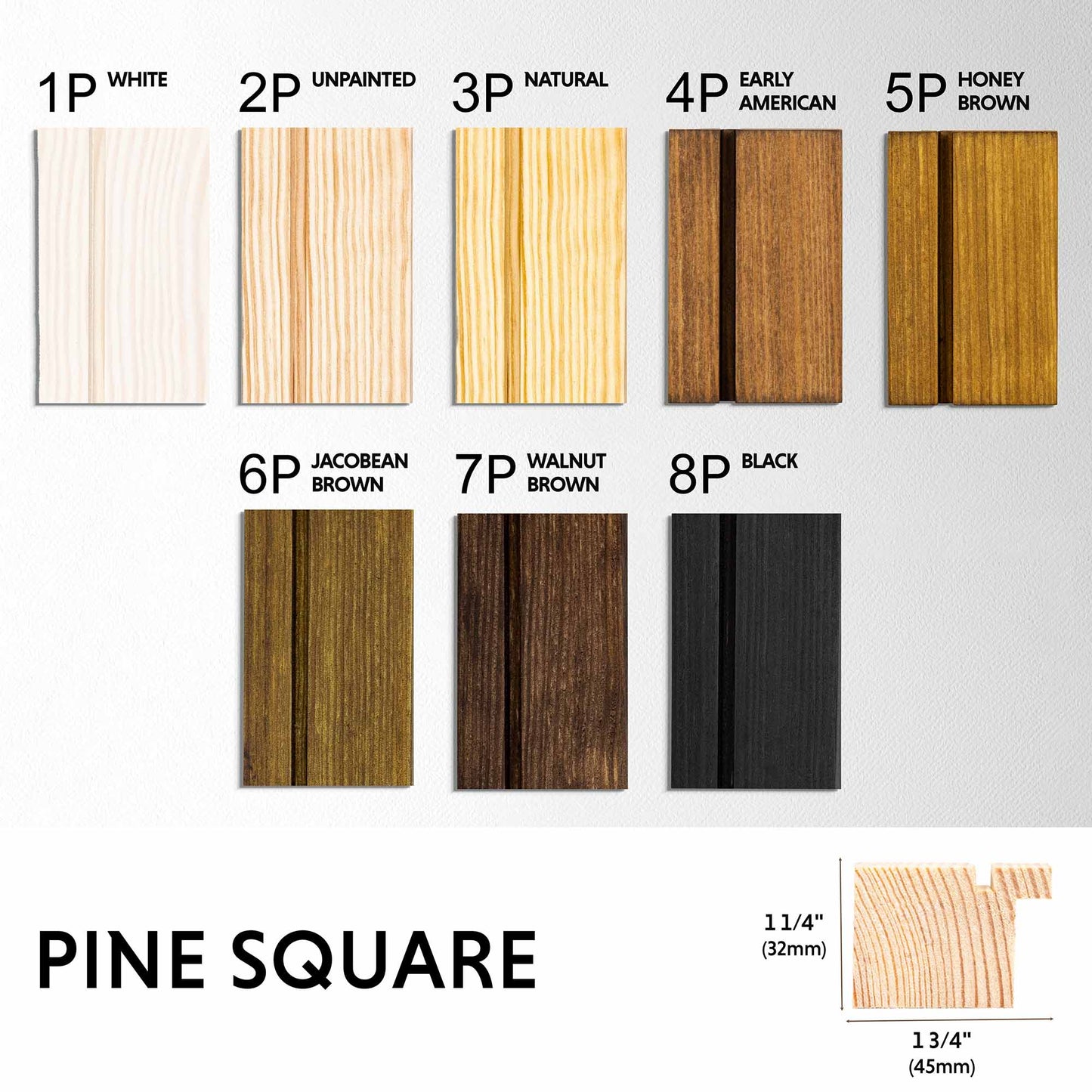 Stained Hardwood TV frame Samples