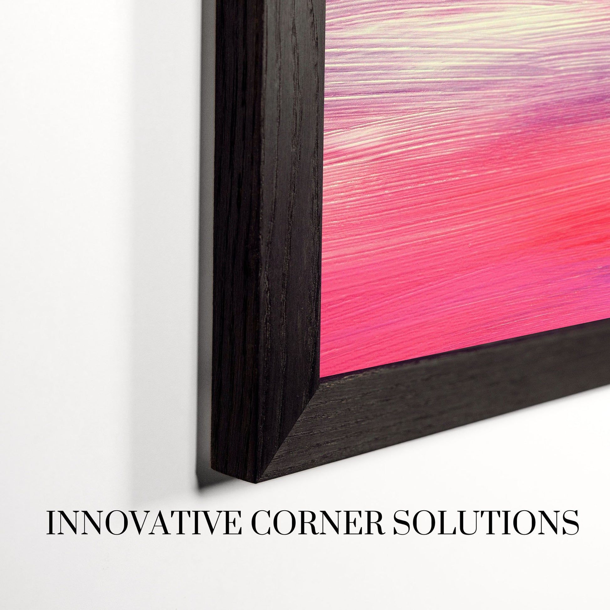 Thin Black oak Tv mount has innovative corner solution