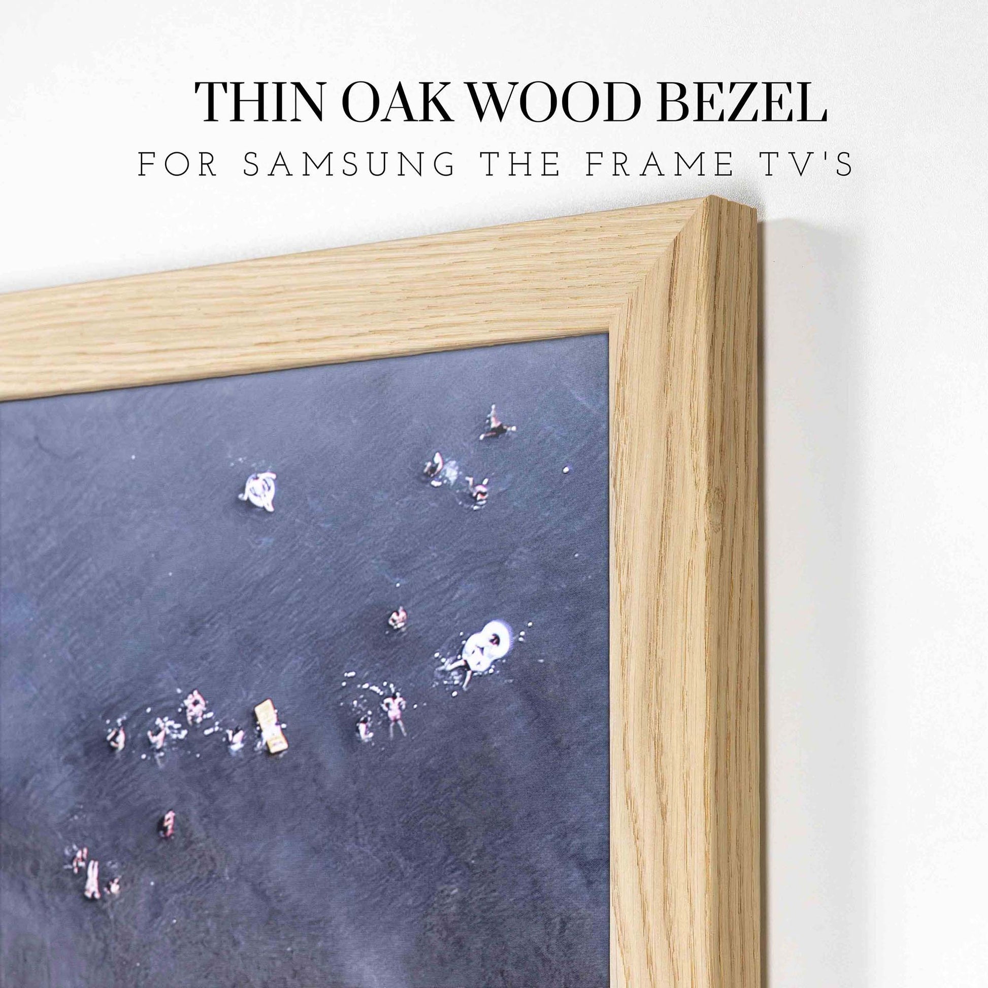 Thin oak wood TV mount for Samsung The Frame TV's