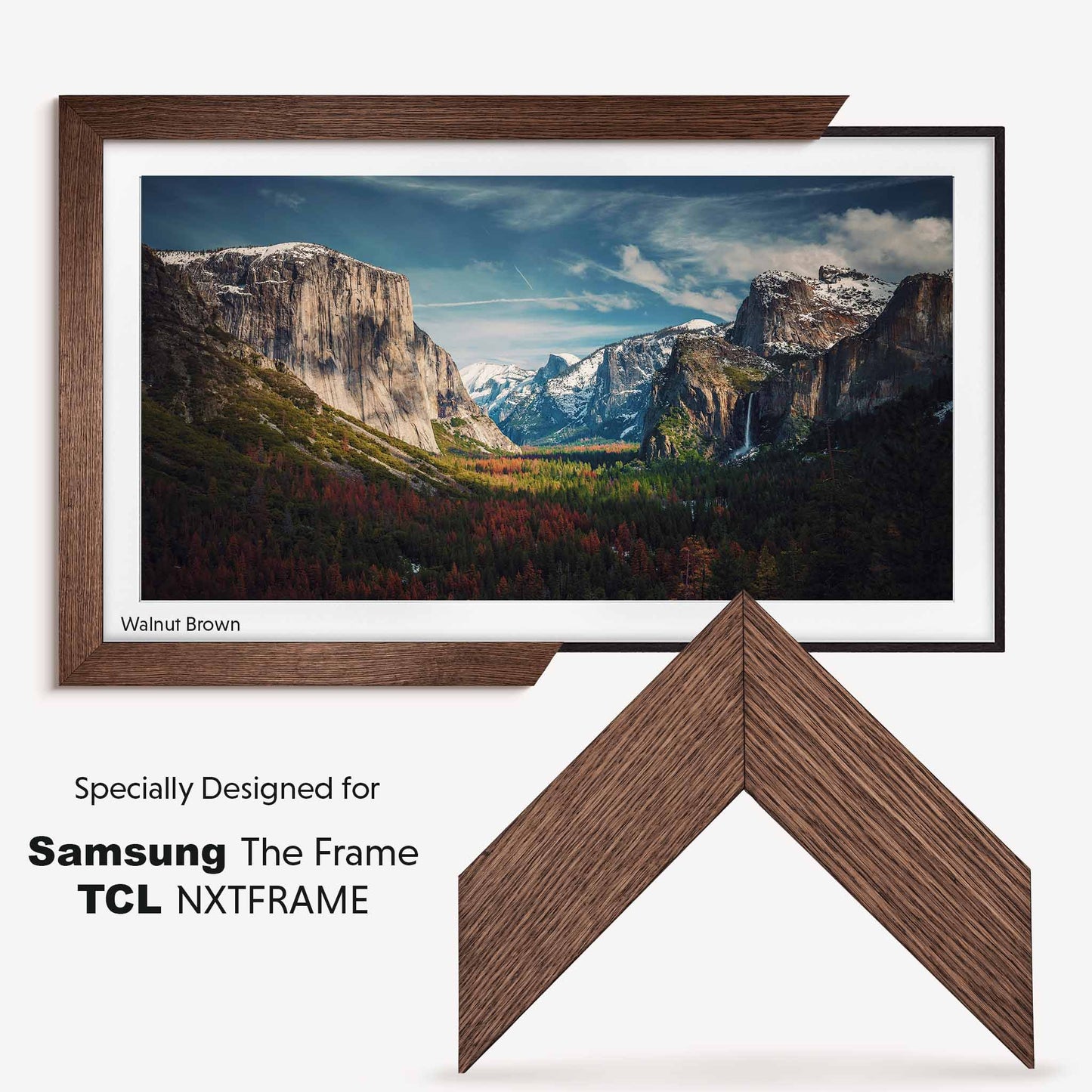 Walnut Brown Oak Hardwood TV frame designed specially for Samsung The Frame and TCL NXTFRAME TV's