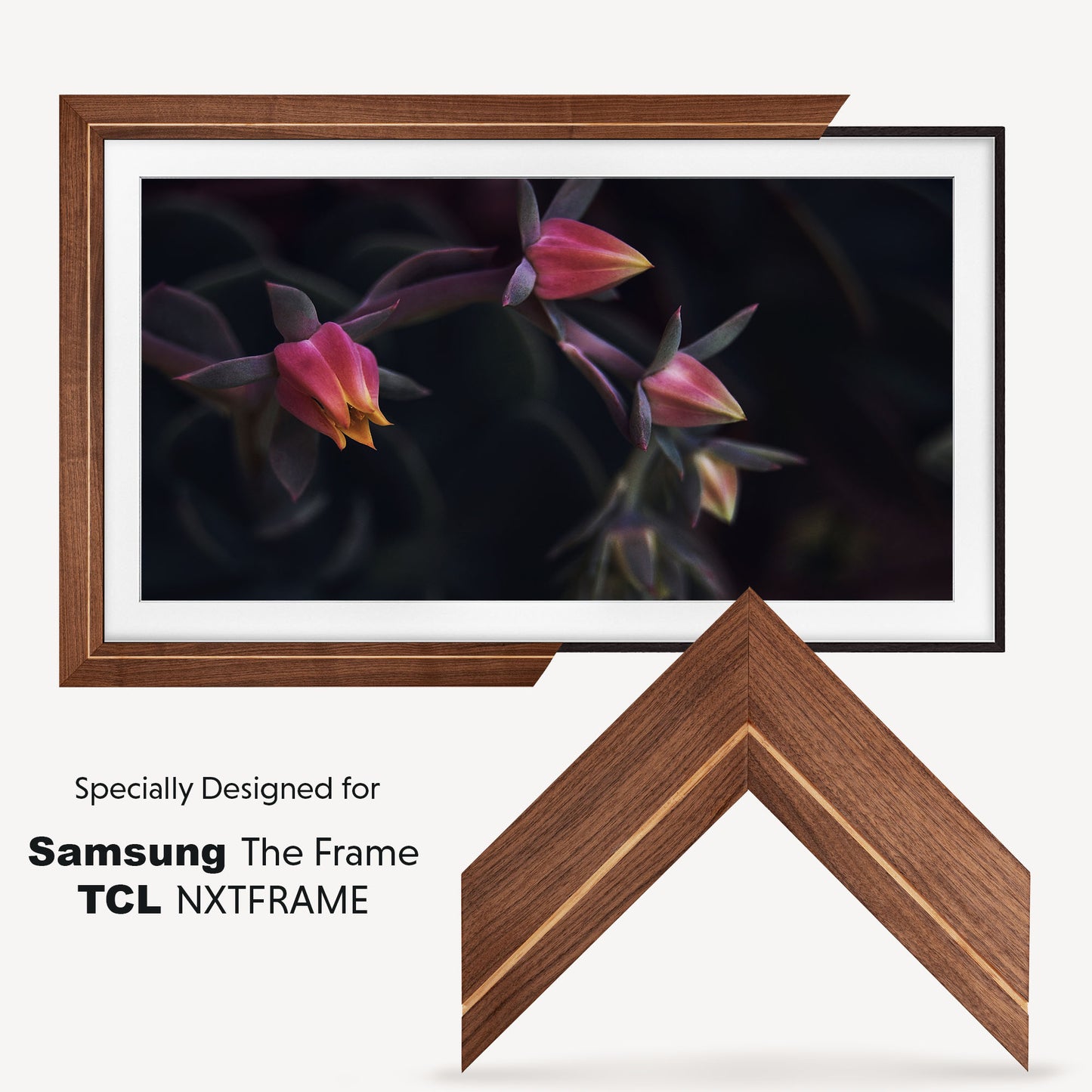 Walnut TV Bezel made specially for Samsung The Frame and TCL NXTFRAME TV's
