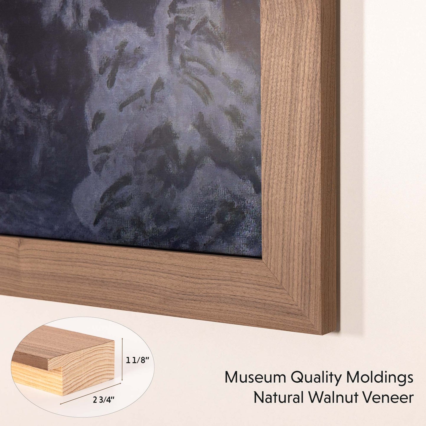 Walnut TV mount is made from museum quality walnut veneer moldings
