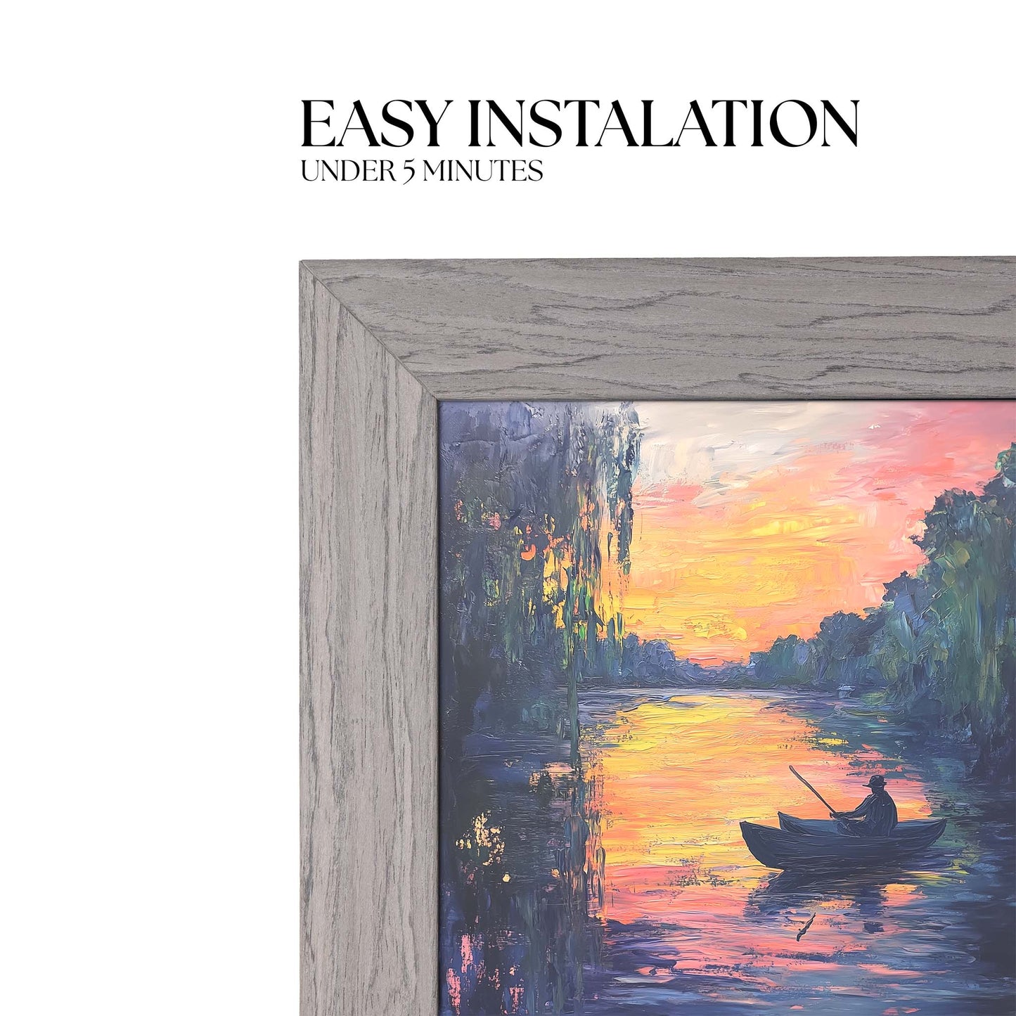 Wooden TV frame is easy to instal on Samsung The Frame TV