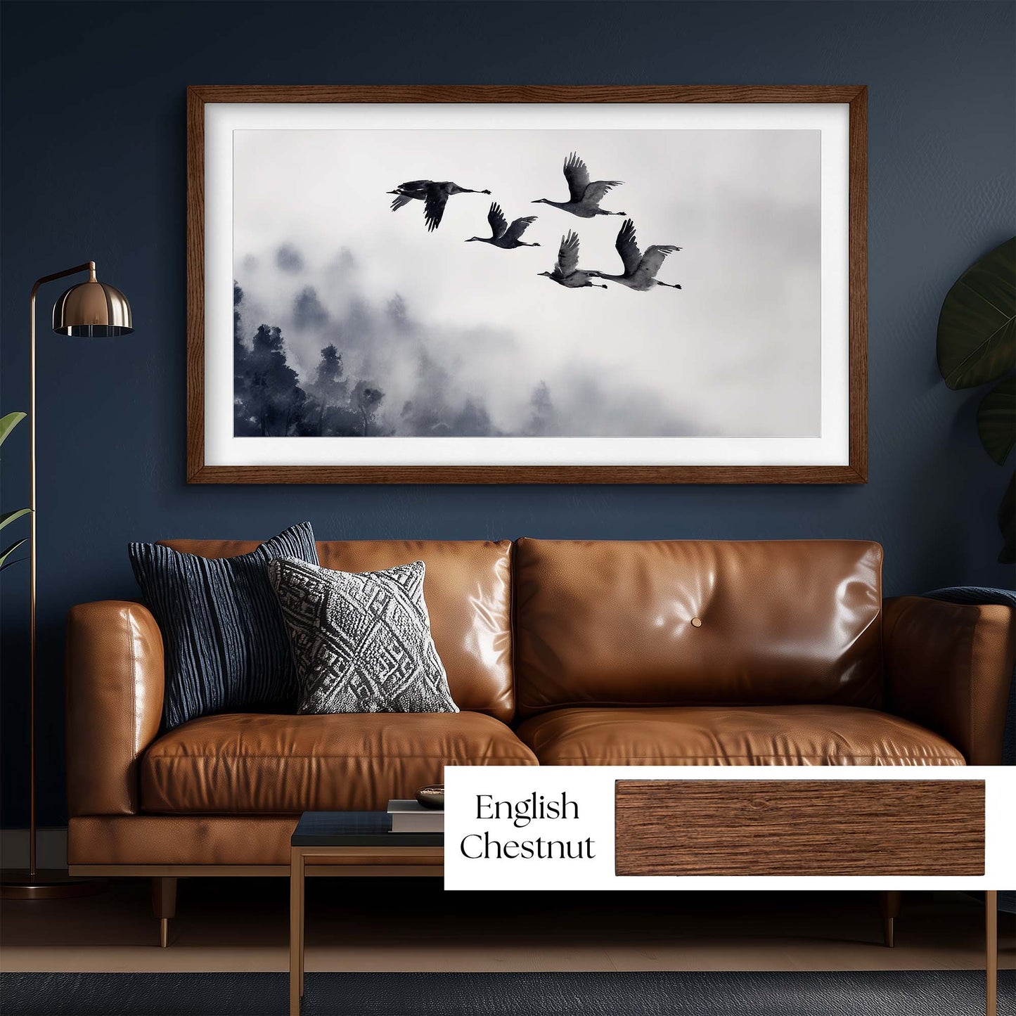 Échantillons de cadres de télévision en bois dur teinté fin