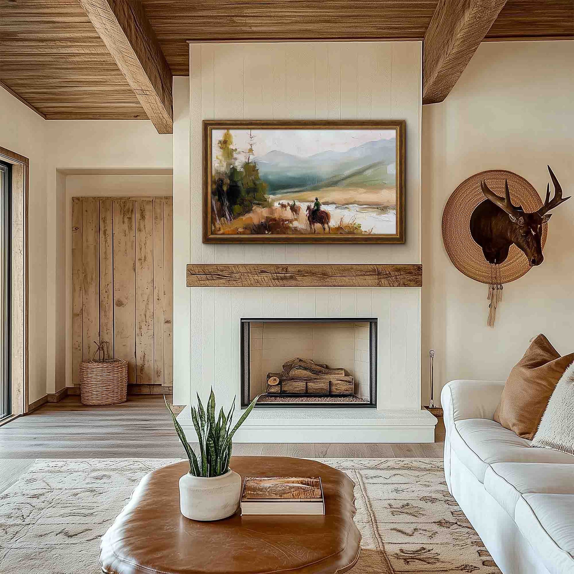 Brown & Gold TV frame for Samsung The Frame Tv, Handmade Gold and Brown TCL NXTFRAME Bezel, Hisense CanvasTV Sizes 32 43 50 55 65 75 85 inch.