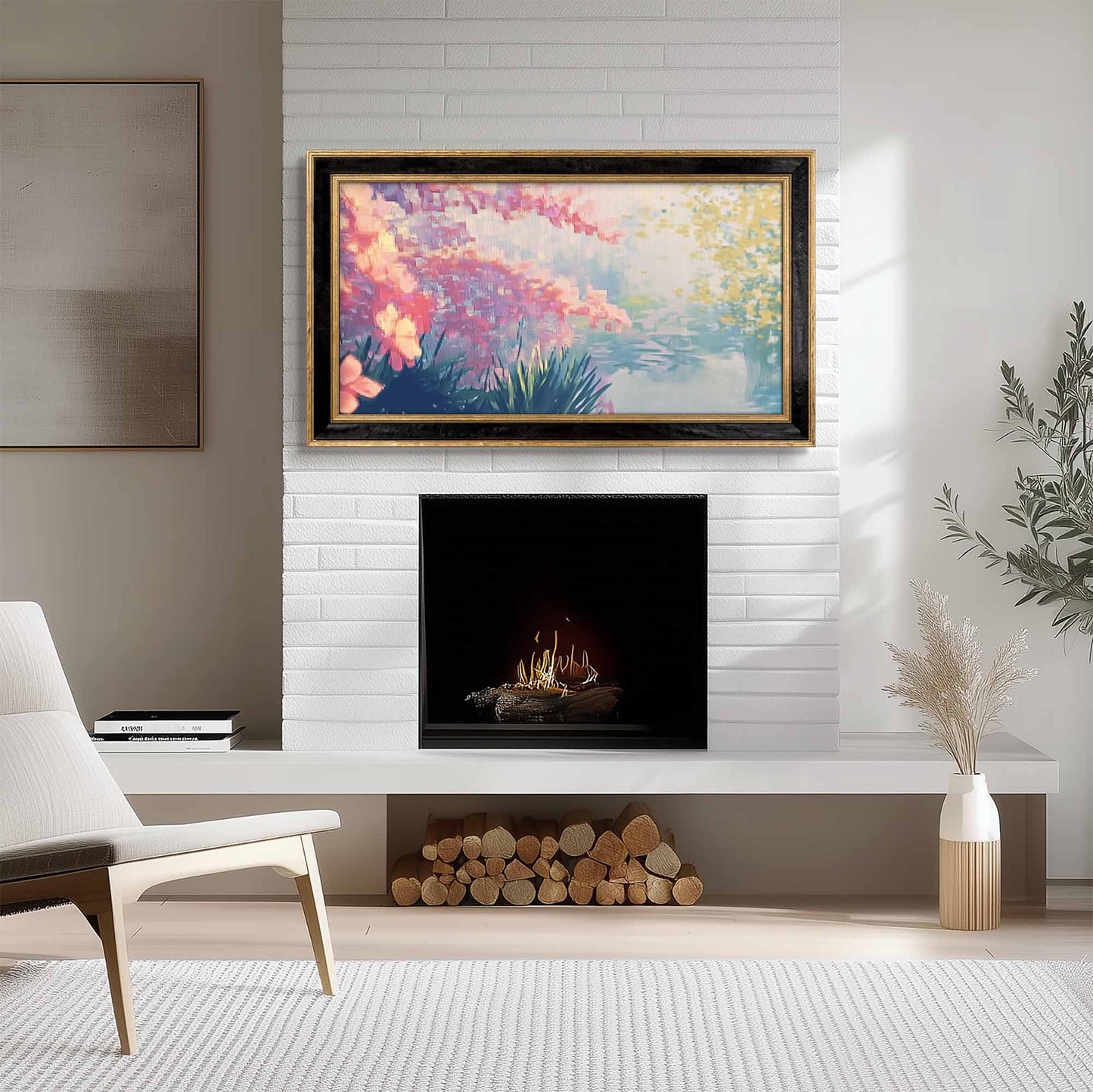 Black and Double Gold TV Frame