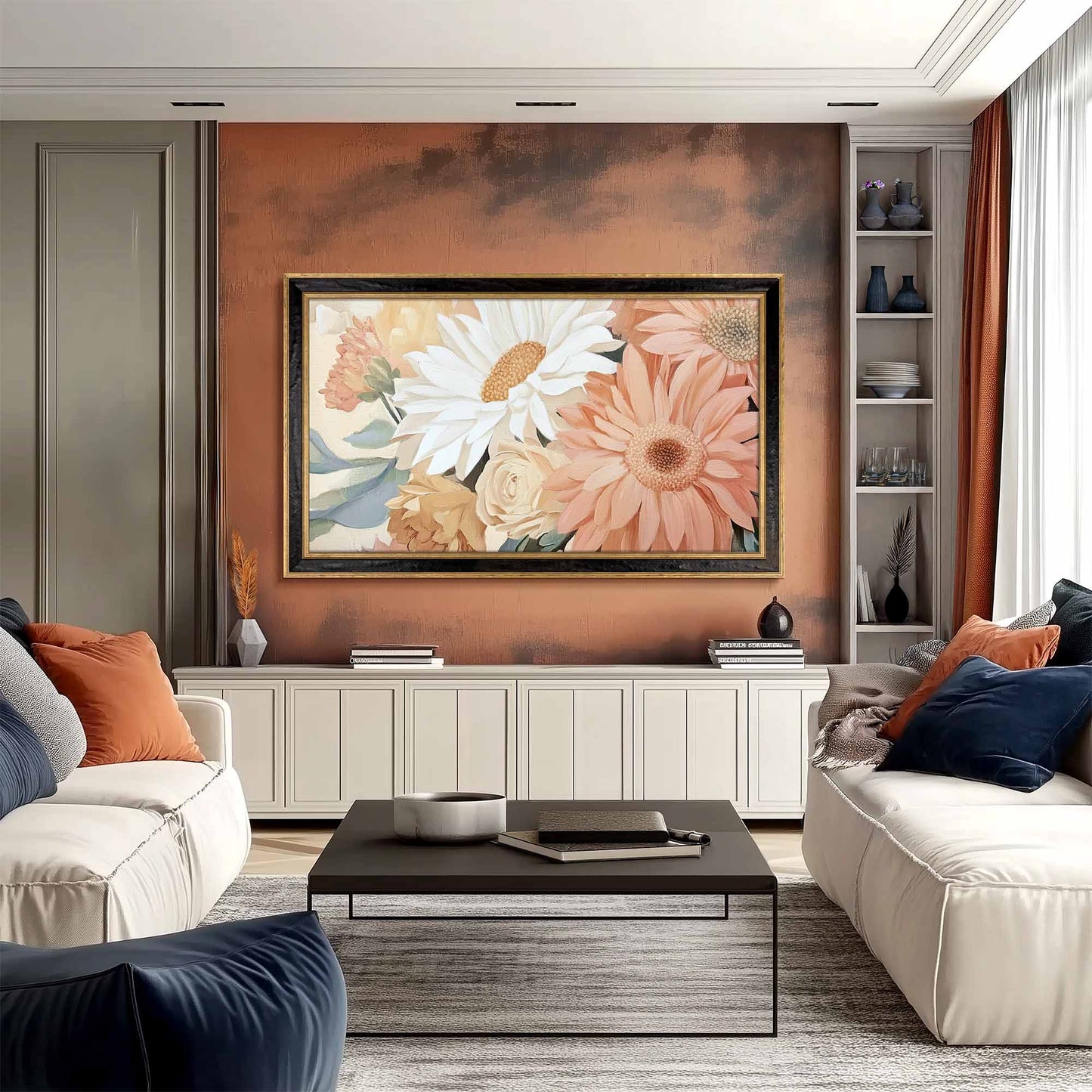 Black and Double Gold TV Frame