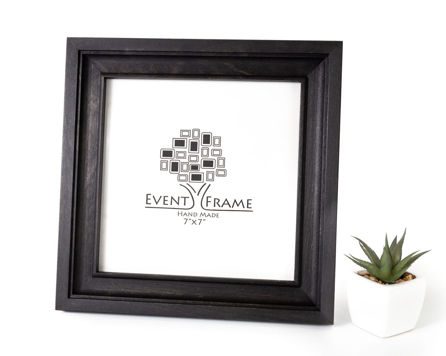 Black framed picture with 'Event Frame' logo on a white background. Black Birch Hardwood Picture Frame, wall hanging gift, 8x10 frame, 11x14 frame, photography wall decor, diploma frame wall hanging
