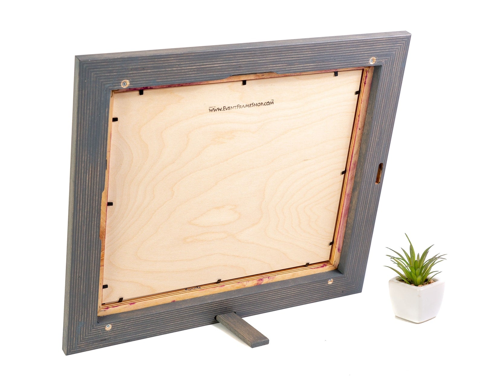 Wooden picture frame with a plant on a white background. Grey + Purple Custom Frame, Wooden Handmade Picture Frame, Modern Art Frame, Any Size 8x10, 5x7, 5.8x8.3, 7x9, 8x8, 9x12, 12x18, 16x20 20x24