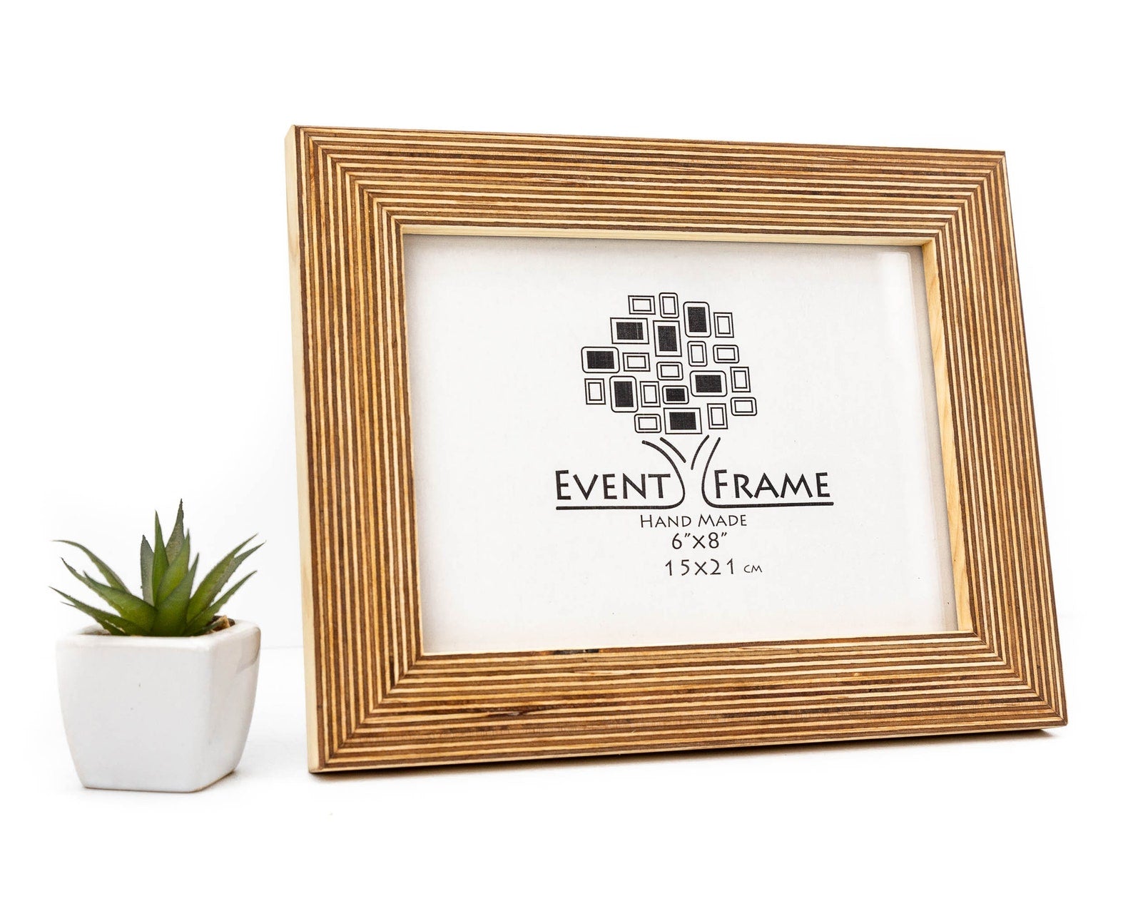 Wooden picture frame with 'Event Frame' logo and size label on a white background. Wood Picture Frame, Wood Photo Frame, Birch Wood Frame A5 A4 A3 4x4 4x6 5x5 5x7 5.5x8.5 6x6 6x8 7x7 7x9 8x8 8x10 9x9 10x10 8x12 11x14 20x30