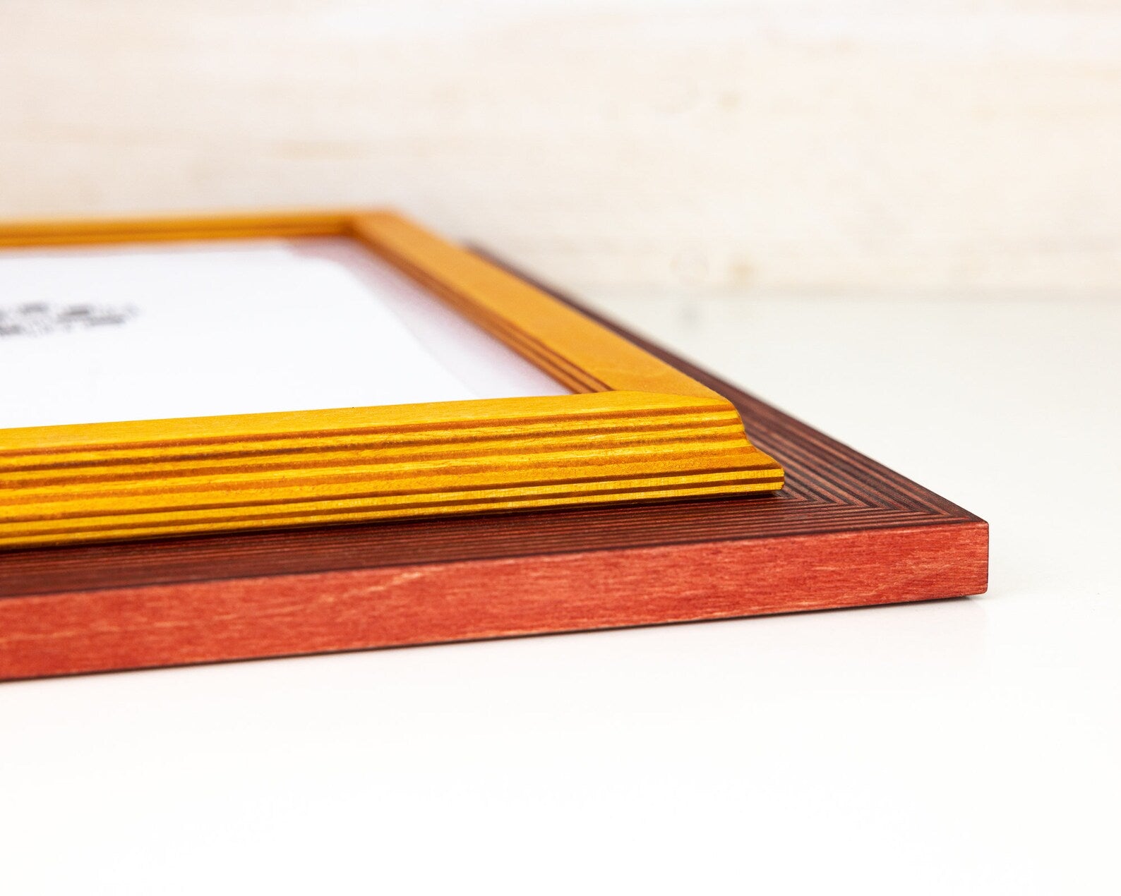 Red and Yellow baltic birch picture frame for art photography, custom sizes, made from high quality durable materials, perfect for gallery walls. Double Black Custom Picture Frame, Handmade Wooden Photo Frame, Black Poster Frame, Contemporary style A1 A3 A5 4x6 9x12 16x20 18x24 36x40