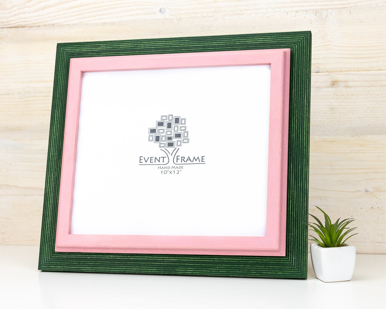 Green and pink baltic birch picture frame for art photography, custom sizes, made from high quality durable materials, perfect for gallery walls. Double Black Custom Picture Frame, Handmade Wooden Photo Frame, Black Poster Frame, Contemporary style A1 A3 A5 4x6 9x12 16x20 18x24 36x40
