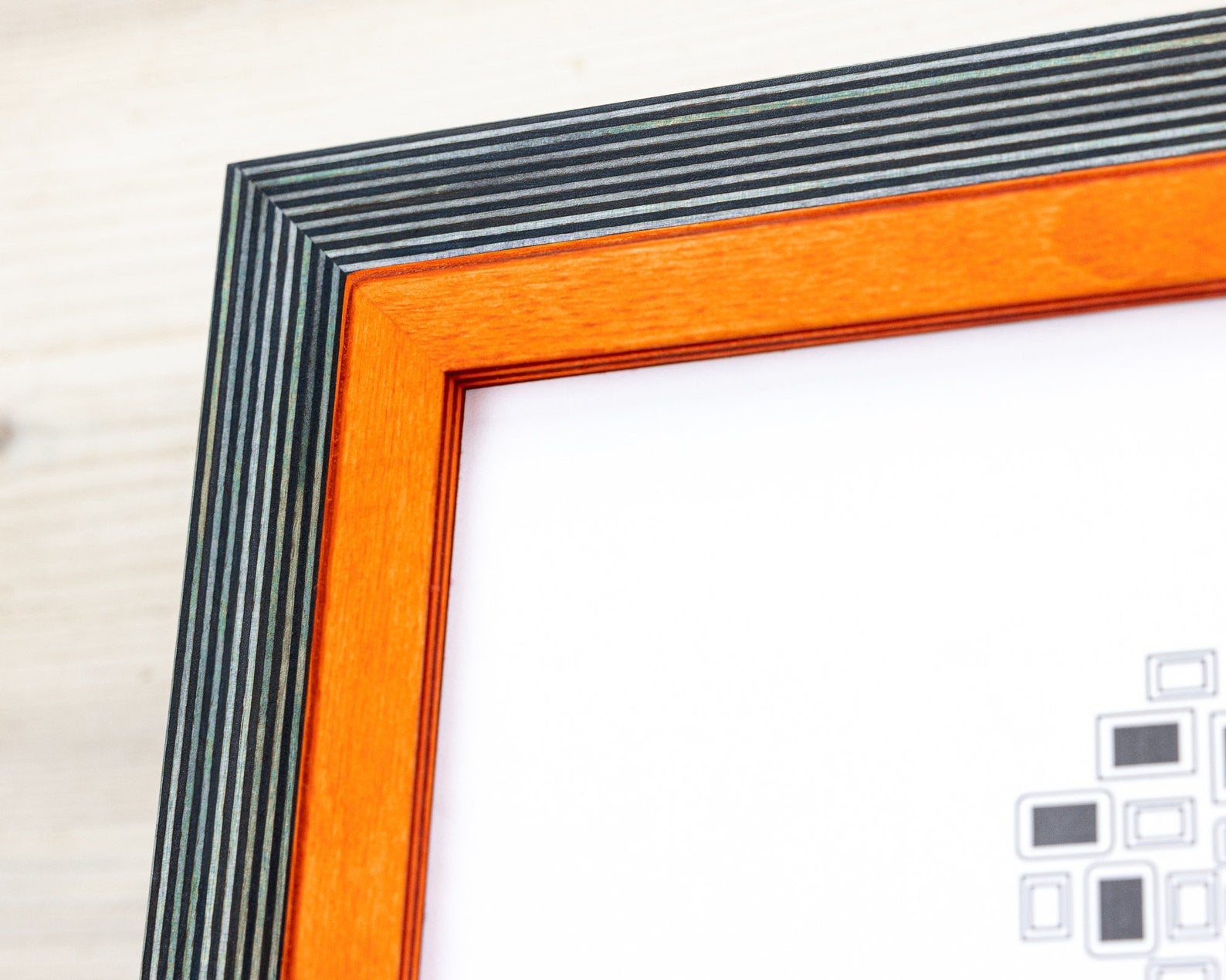 Teal and orange baltic birch picture frame for art photography, custom sizes, made from high quality durable materials, perfect for gallery walls. Double Black Custom Picture Frame, Handmade Wooden Photo Frame, Black Poster Frame, Contemporary style A1 A3 A5 4x6 9x12 16x20 18x24 36x40