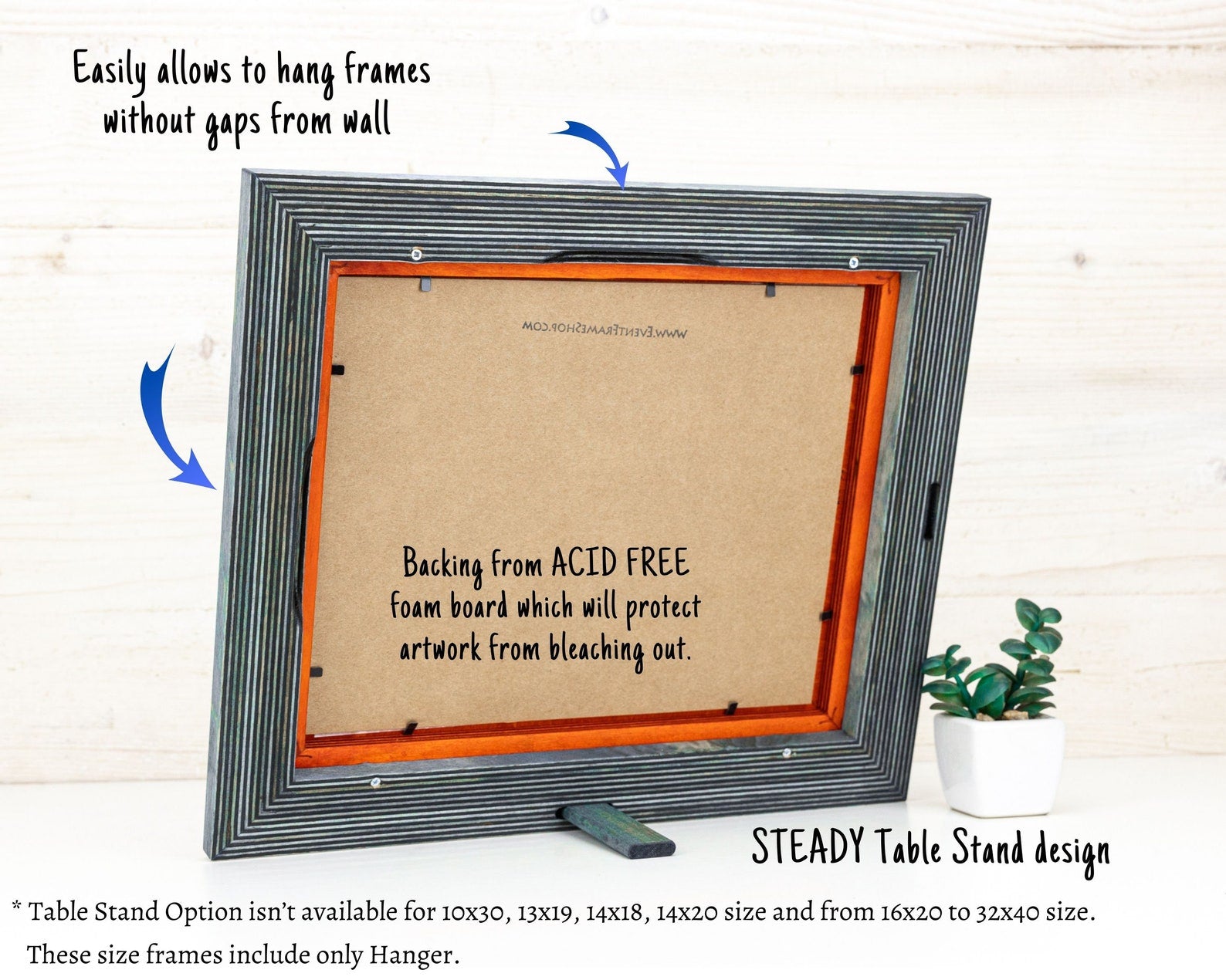 Teal and orange baltic birch picture frame for art photography, custom sizes, made from high quality durable materials, perfect for gallery walls. Double Black Custom Picture Frame, Handmade Wooden Photo Frame, Black Poster Frame, Contemporary style A1 A3 A5 4x6 9x12 16x20 18x24 36x40