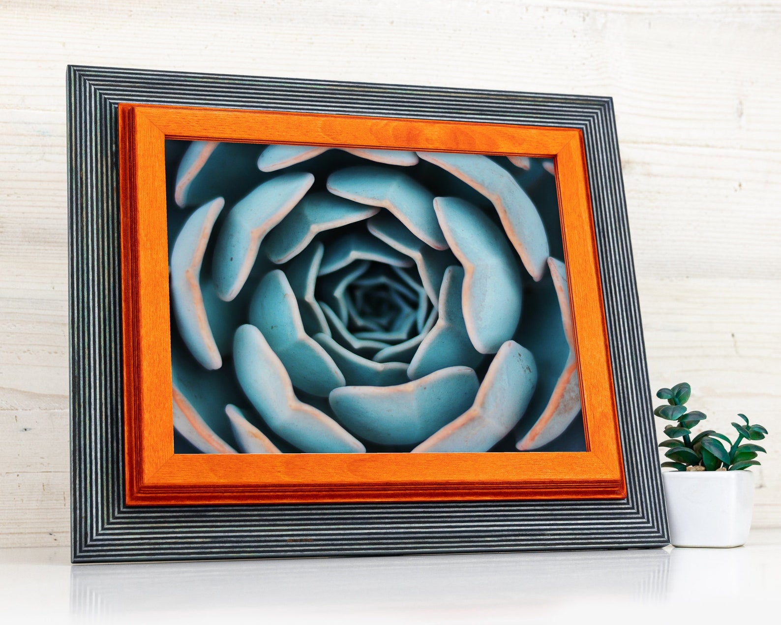 Teal and orange baltic birch picture frame for art photography, custom sizes, made from high quality durable materials, perfect for gallery walls. Double Black Custom Picture Frame, Handmade Wooden Photo Frame, Black Poster Frame, Contemporary style A1 A3 A5 4x6 9x12 16x20 18x24 36x40