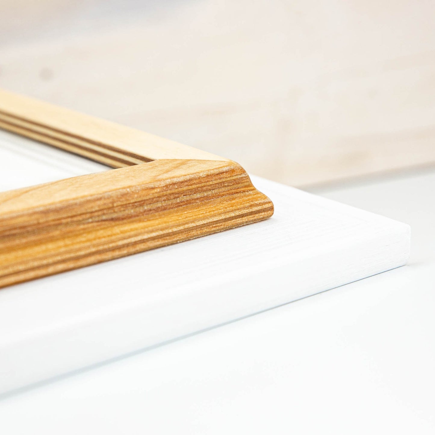 Wooden picture frame corner on a white background. White + Natural Custom Wooden Frame, Handmade Double Color Photo Frame, Modern Wall Frame, Poster Frame A1 A2 A3 A4 11x14 12x18 20x30 24x36
