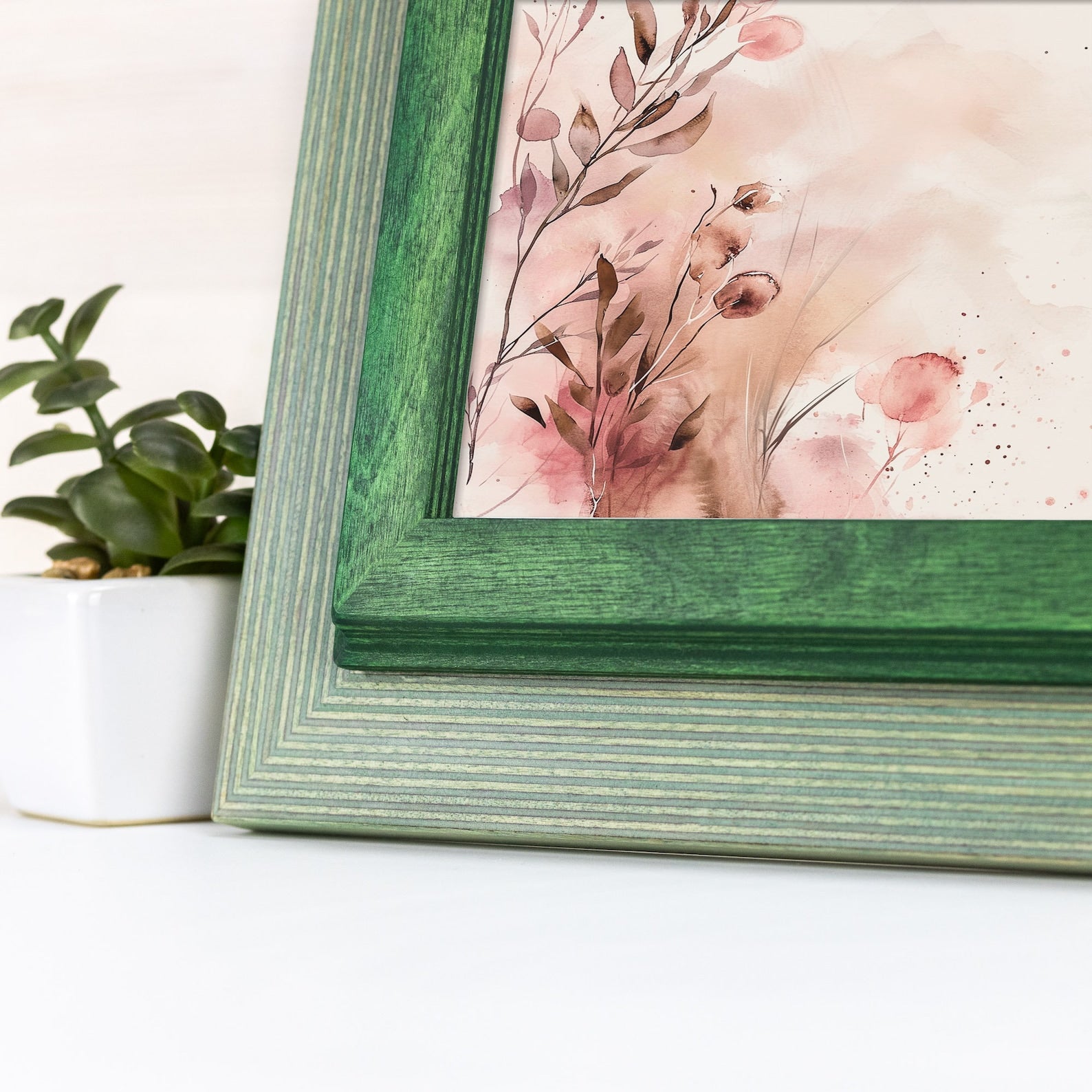 Sage green and dark green baltic birch picture frame for art photography, custom sizes, made from high quality durable materials, perfect for gallery walls. Double Black Custom Picture Frame, Handmade Wooden Photo Frame, Black Poster Frame, Contemporary style A1 A3 A5 4x6 9x12 16x20 18x24 36x40