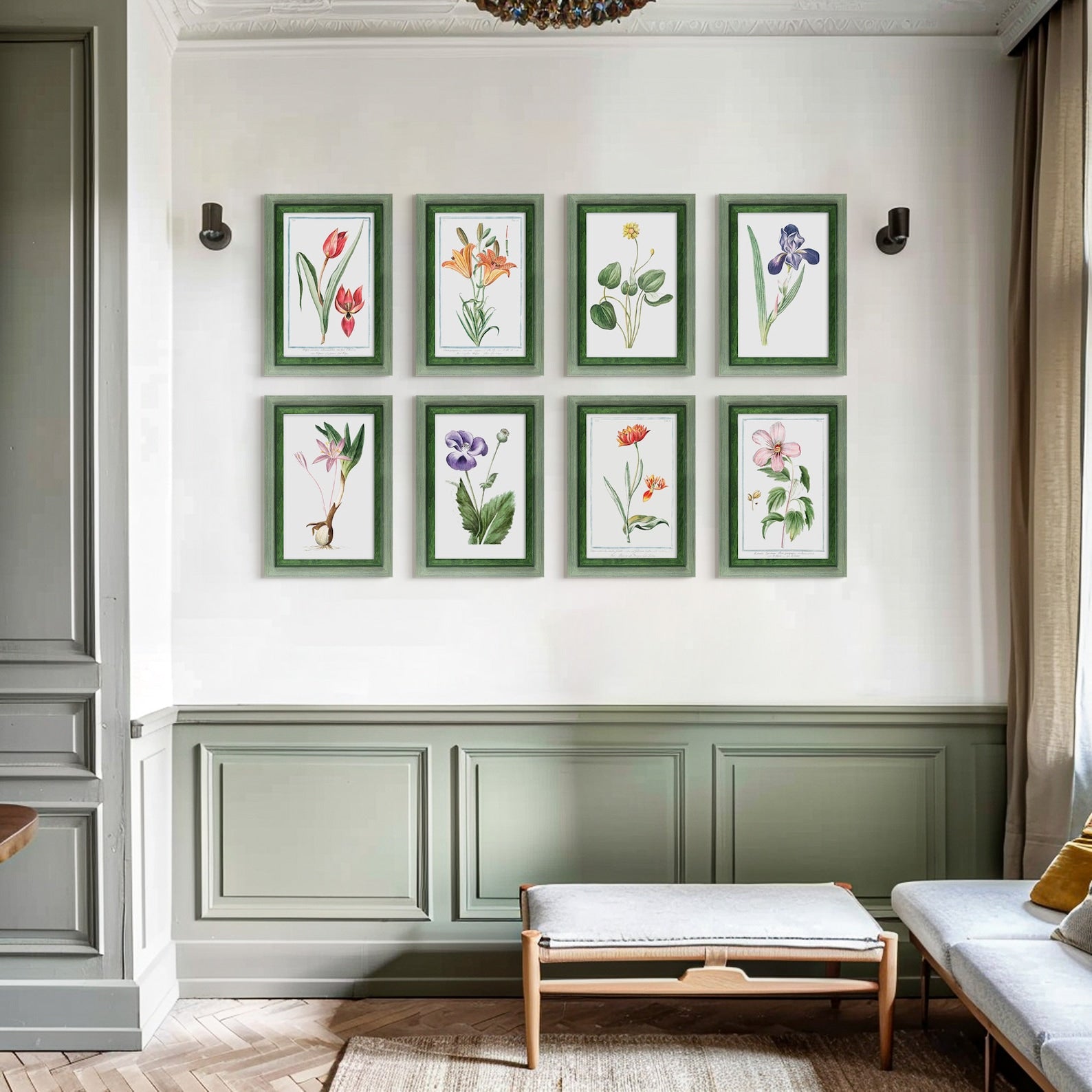 Sage green and dark green baltic birch picture frame for art photography, custom sizes, made from high quality durable materials, perfect for gallery walls. Double Black Custom Picture Frame, Handmade Wooden Photo Frame, Black Poster Frame, Contemporary style A1 A3 A5 4x6 9x12 16x20 18x24 36x40