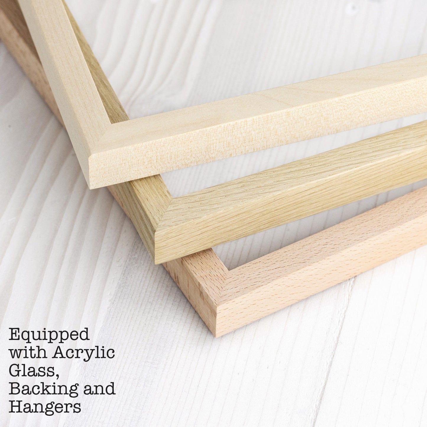 Natural Soap Hardwood Picture Frame, 1/2 Thin Edge