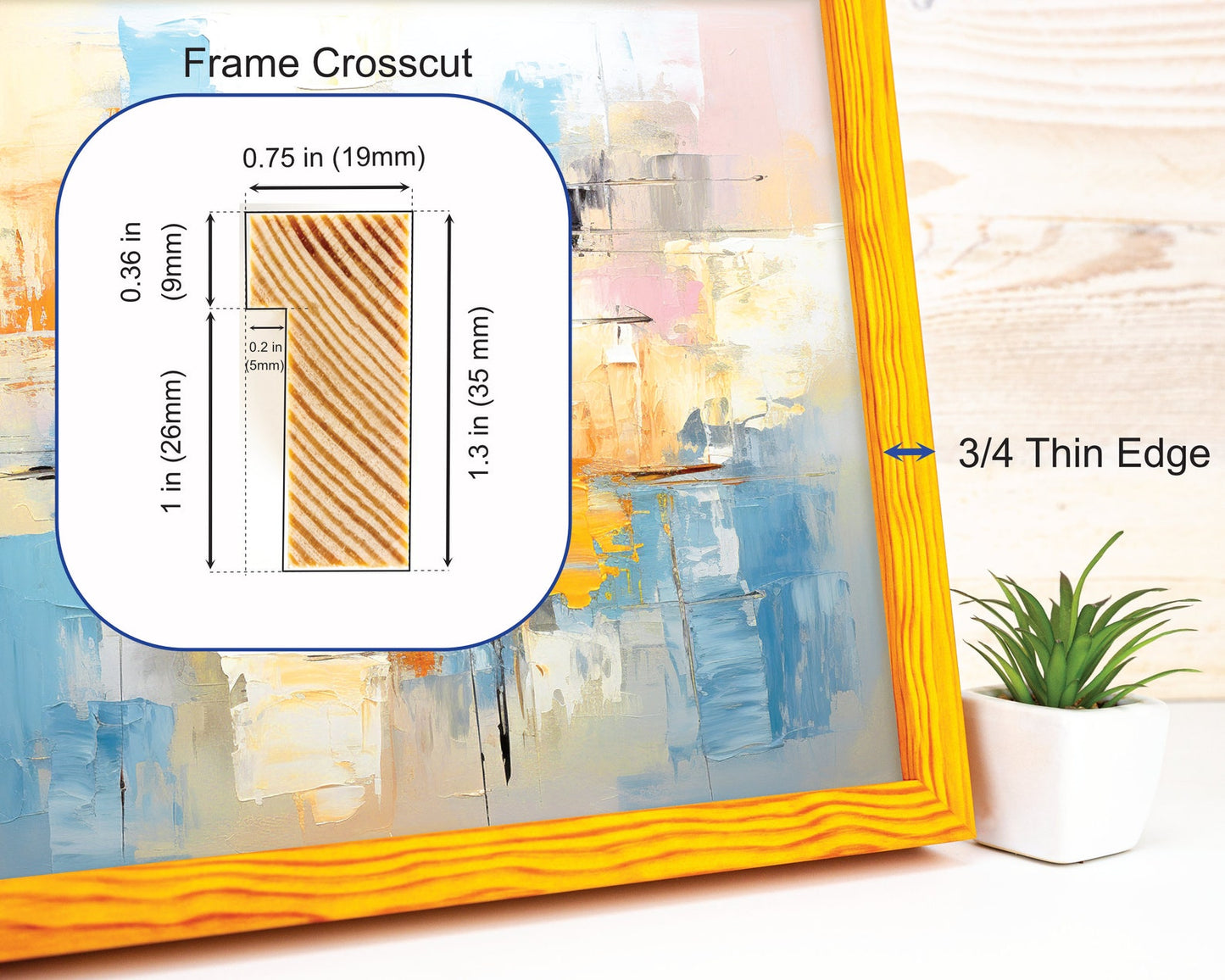 Thin Edge Pine Hardwood Canvas Frame
