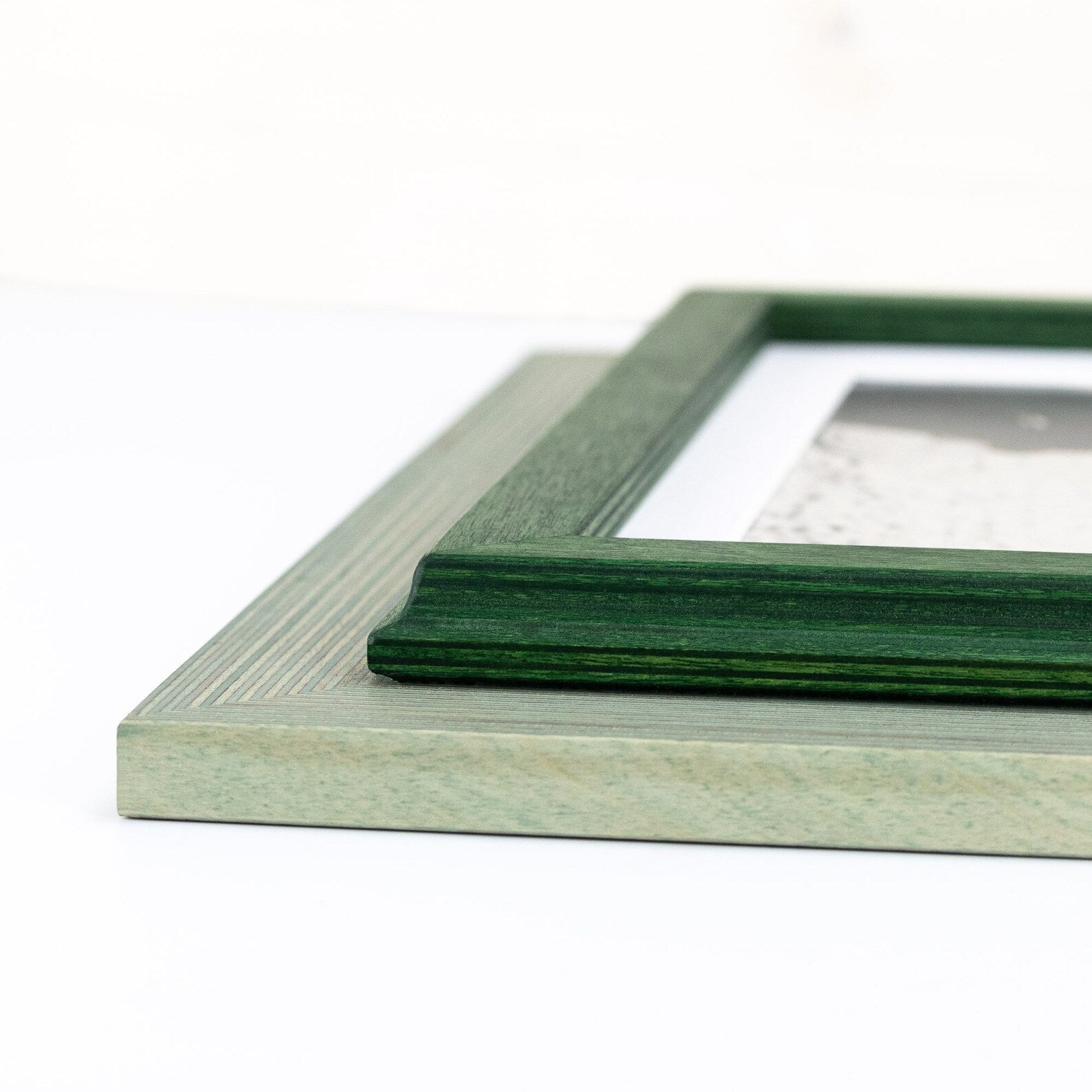 Sage green and dark green baltic birch picture frame for art photography, custom sizes, made from high quality durable materials, perfect for gallery walls. Double Black Custom Picture Frame, Handmade Wooden Photo Frame, Black Poster Frame, Contemporary style A1 A3 A5 4x6 9x12 16x20 18x24 36x40