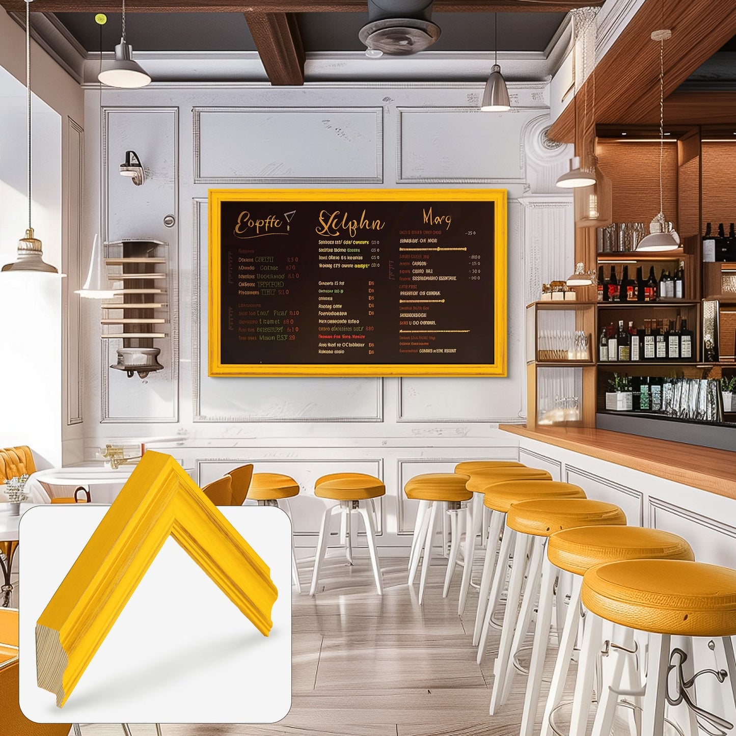 Digital menu frame for restourants, caffes