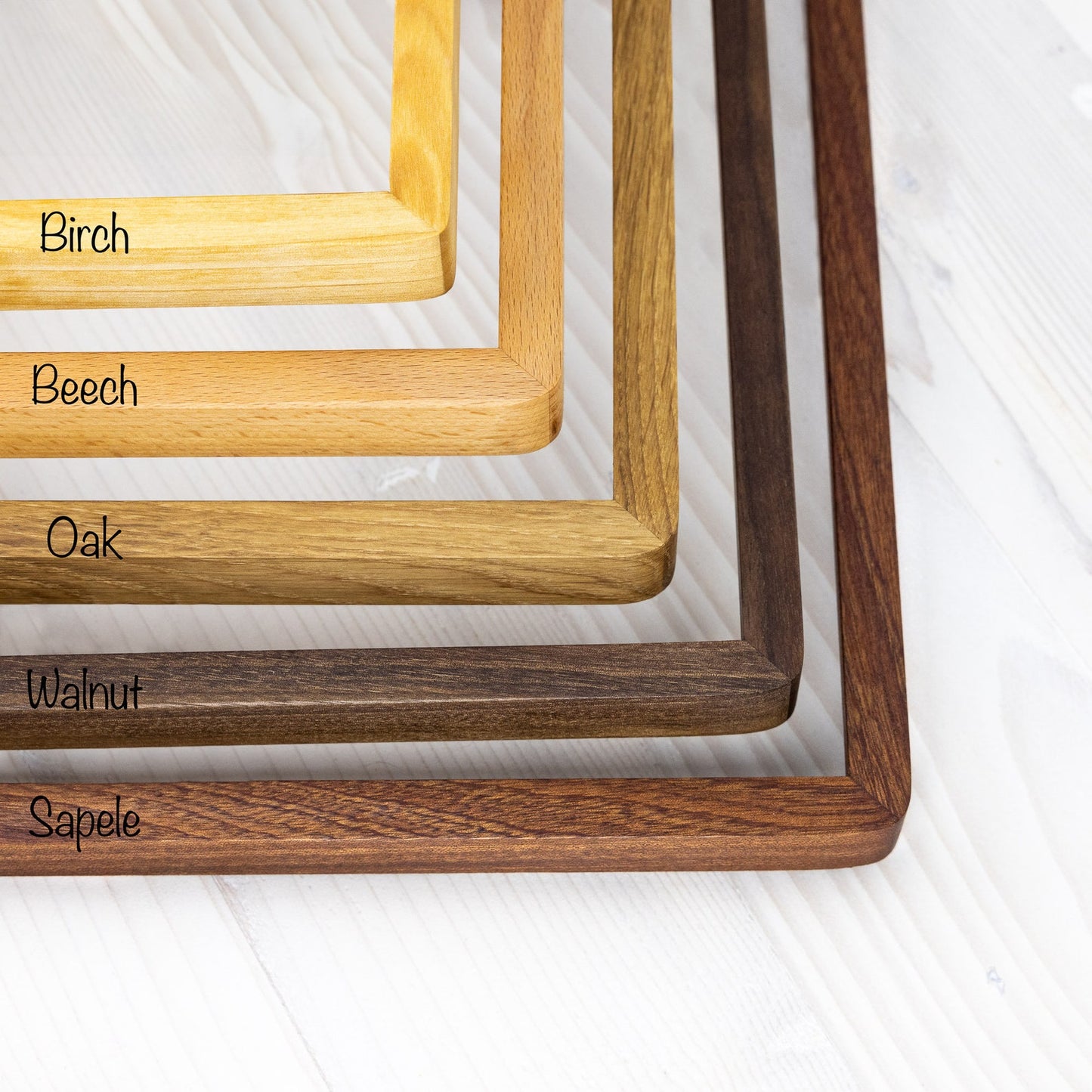 Round Corner Natural Hardwood Picture Frame, 1/2 Thin Edge