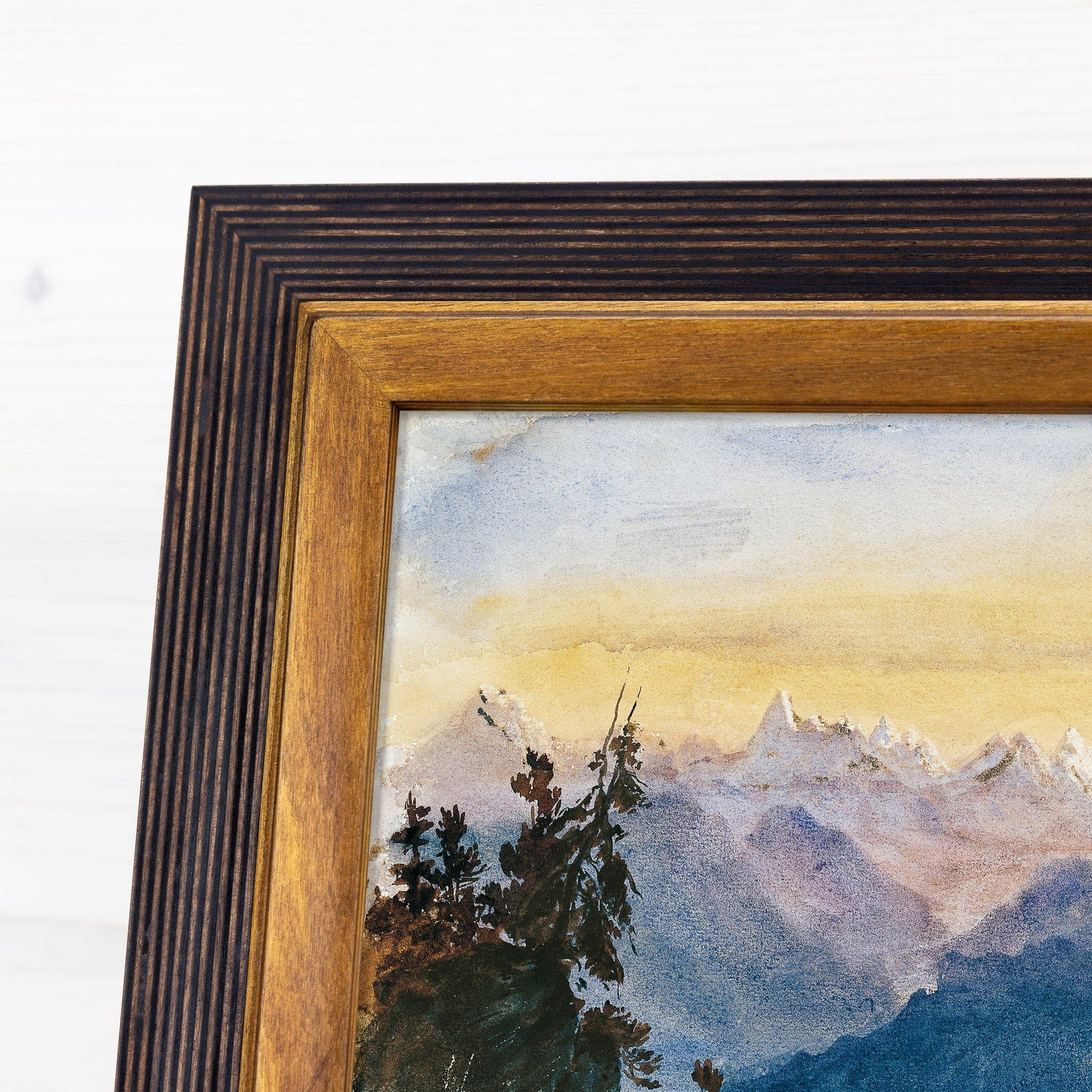 Walnut Brown and Honey Brown baltic birch picture frame for art photography, custom sizes, made from high quality durable materials, perfect for gallery walls. Double Black Custom Picture Frame, Handmade Wooden Photo Frame, Black Poster Frame, Contemporary style A1 A3 A5 4x6 9x12 16x20 18x24 36x40