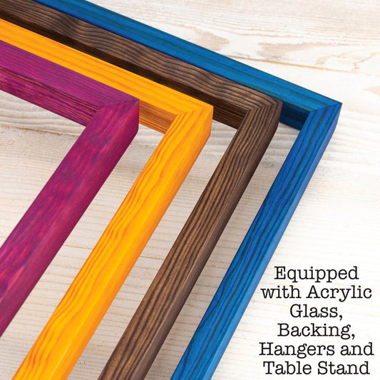 Slim Pine Wood Picture Frame, 3/4 Thin Edge