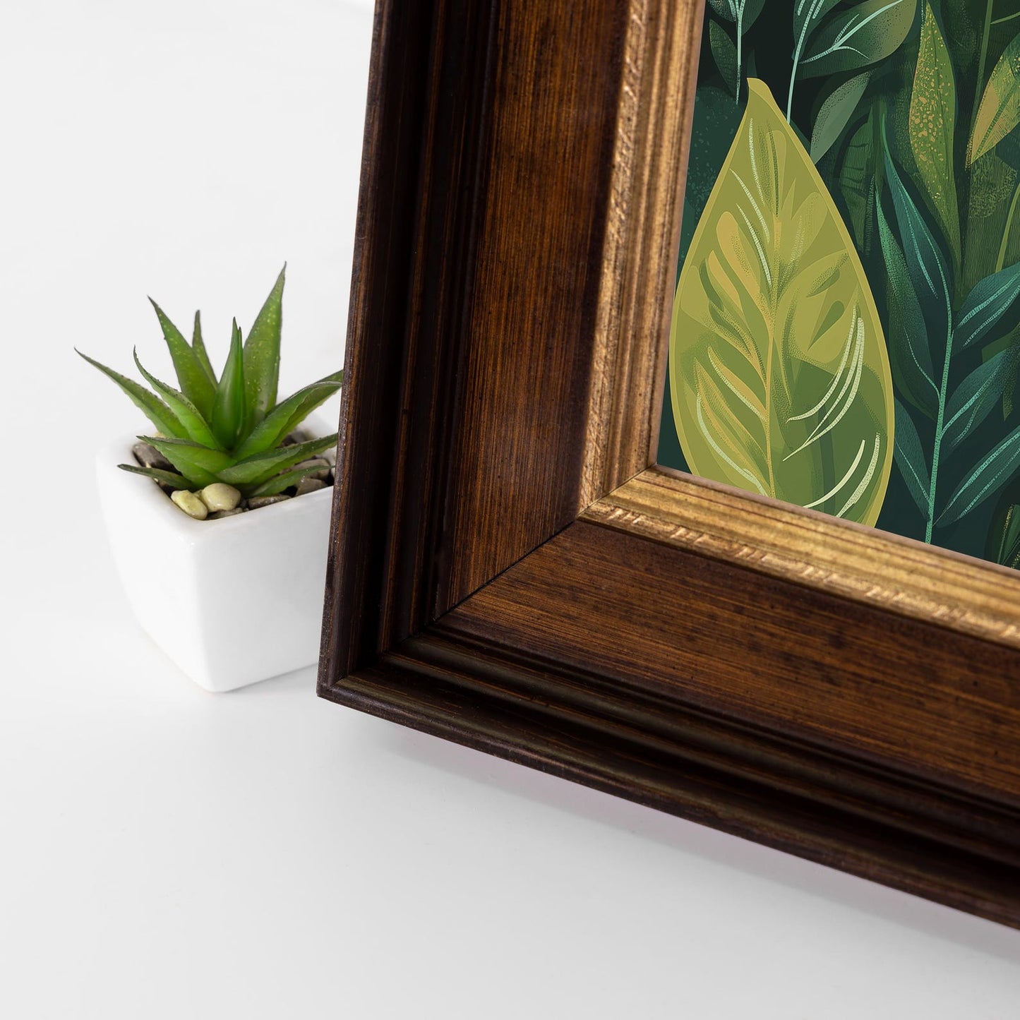 Antique Gold and Brown Picture Frame