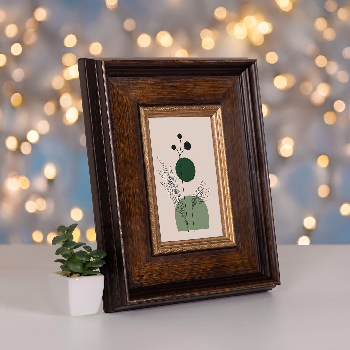 Antique Gold and Brown Picture Frame
