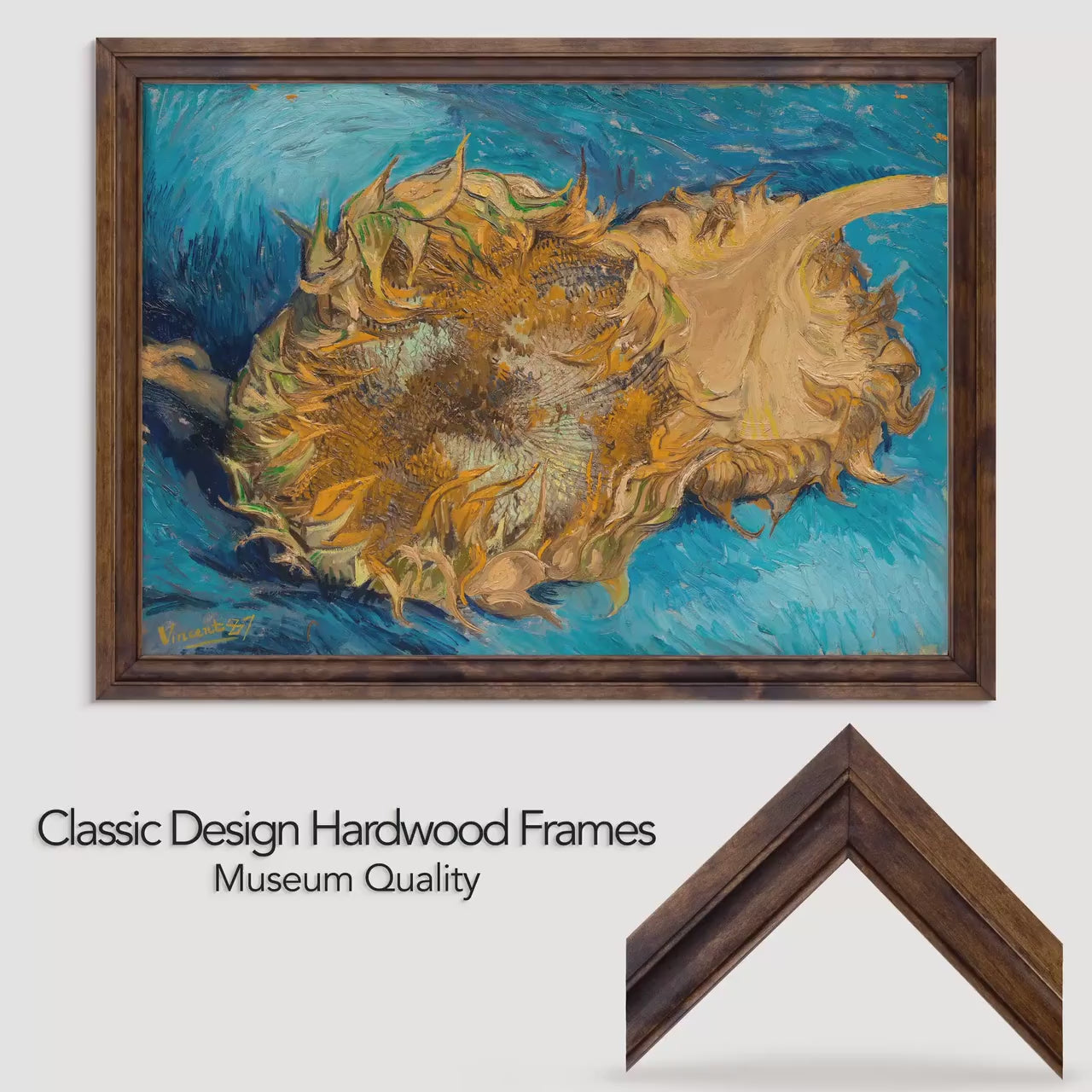 Handmade Walnut Brown Picture Frame, Rustic Custom Photo Frame, Museum Quality Birch Hardwood Frame A1 A4 8x8 12x12 14x20 20x30 36x40