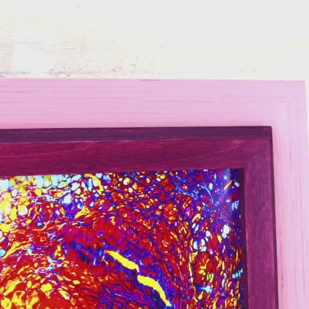 Pink and purple baltic birch picture frame for art photography, custom sizes, made from high quality durable materials, perfect for gallery walls. Double Black Custom Picture Frame, Handmade Wooden Photo Frame, Black Poster Frame, Contemporary style A1 A3 A5 4x6 9x12 16x20 18x24 36x40