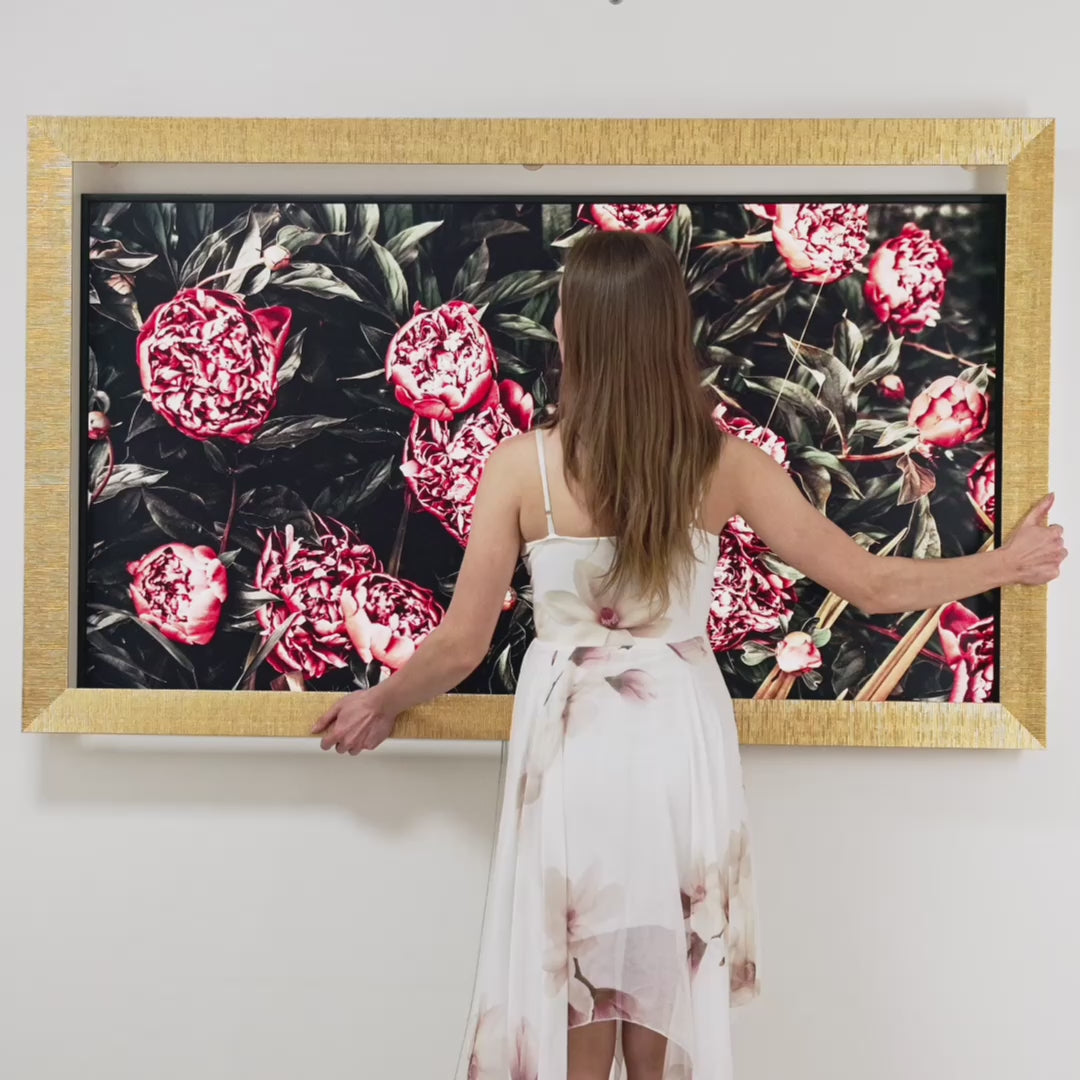 Modern Gold Frame for Samsung The Frame, Handmade Tv Bezel for TCL Wall Art Tv, Hisense CanvasTV Mount, Sizes 32 43 50 55 65 75 85 inch